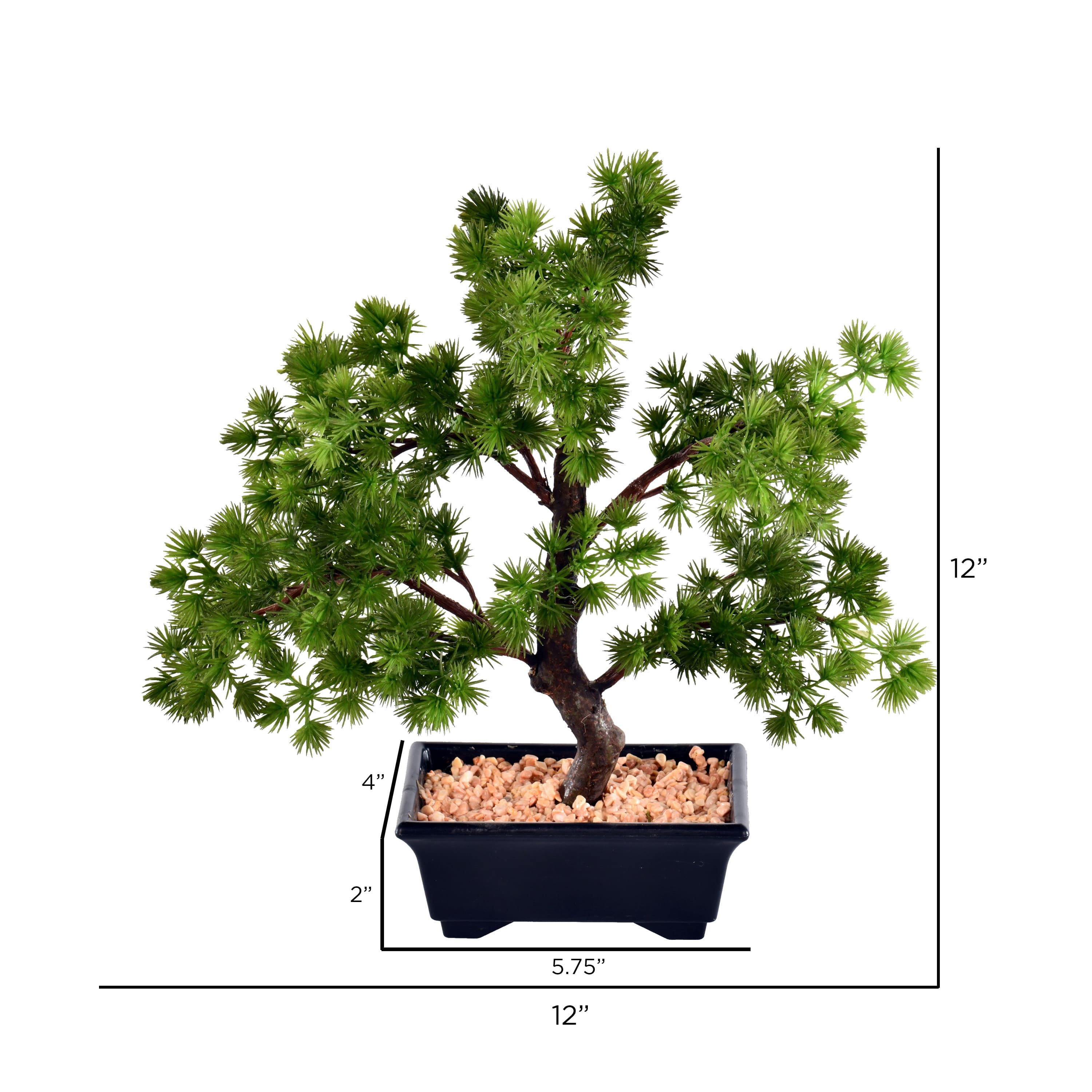 12&#x22; Potted Artificial Pine Bonsai Tree