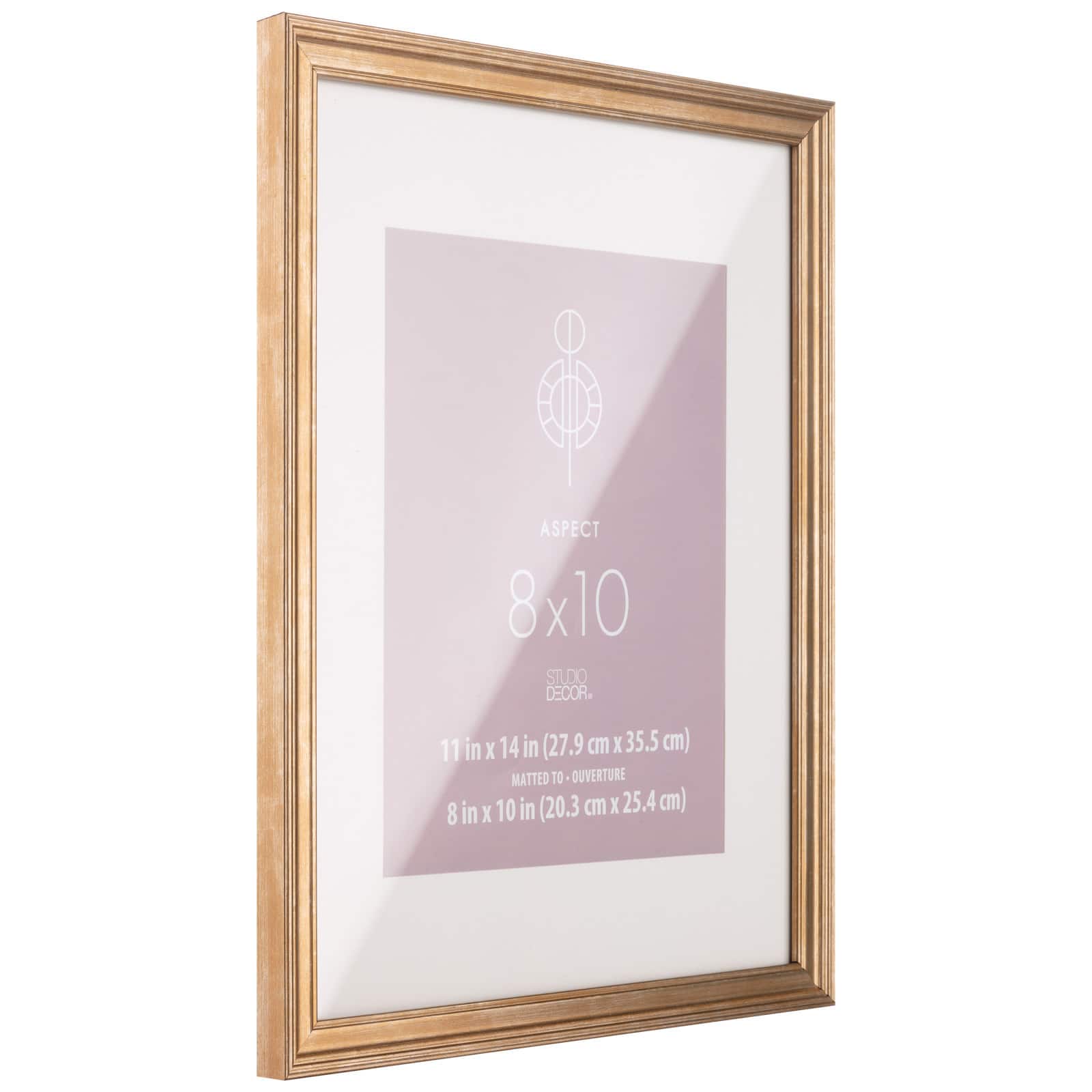 8 Pack: 8&#x22; x 10&#x22; Gold Narrow Aspect Frame with Mat by Studio D&#xE9;cor&#xAE;