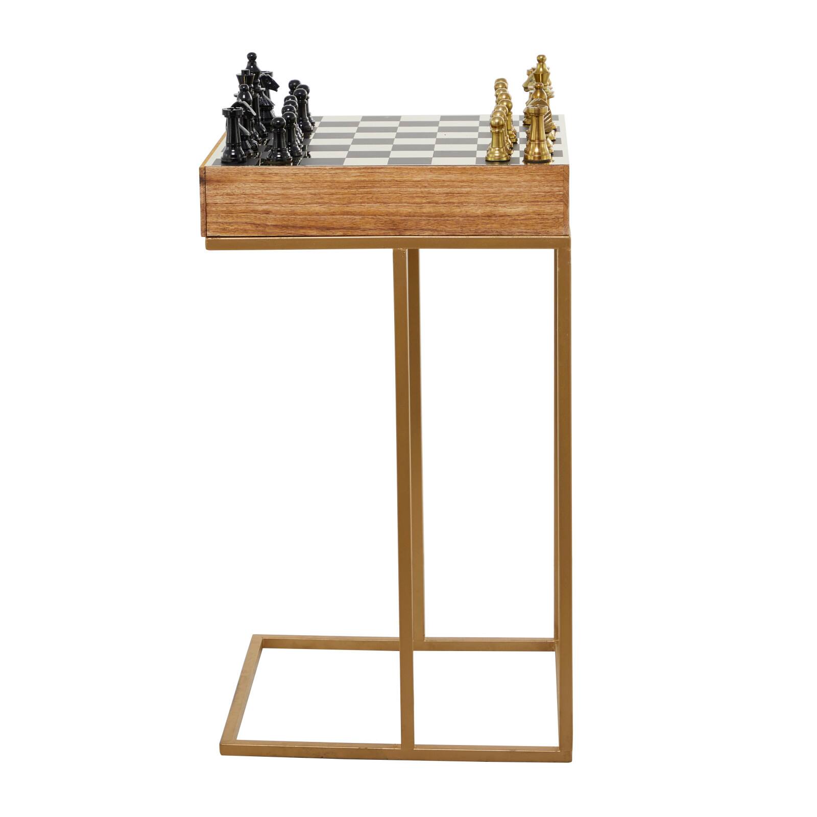 Gold Aluminum Contemporary Accent Table 27" x 17" x 17" Accent & End