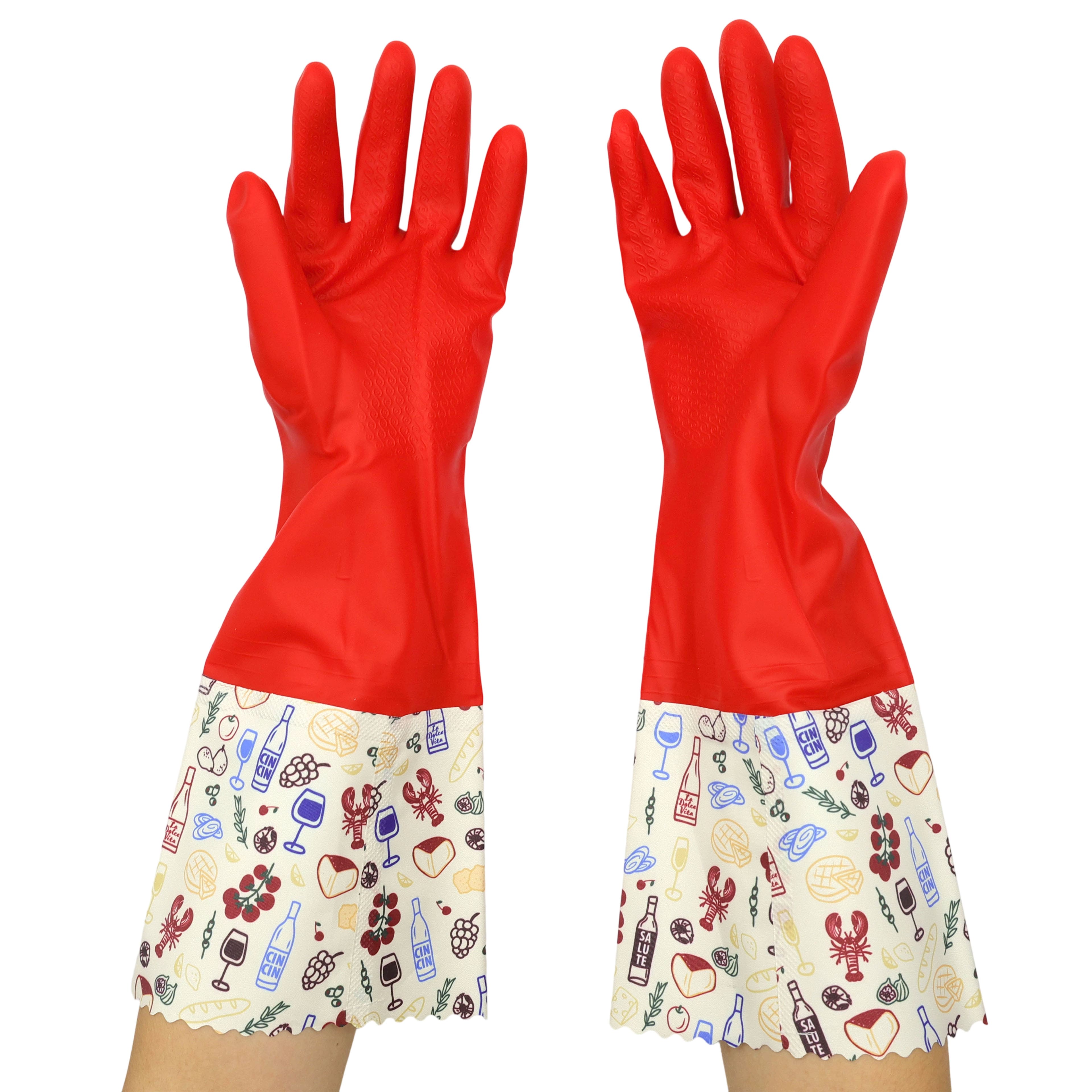 Orange Fall Rubber Cleaning Gloves by Fab Finds