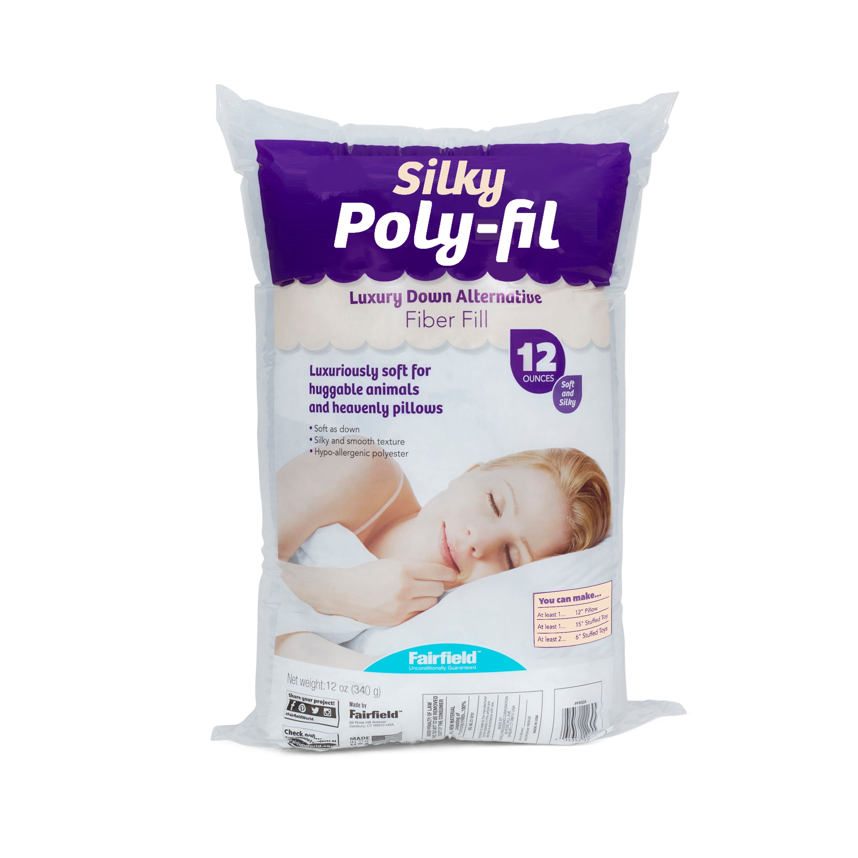 8 Pack: Silky Poly-Fil® 12oz. Luxury Down Alternative Fiber Fill