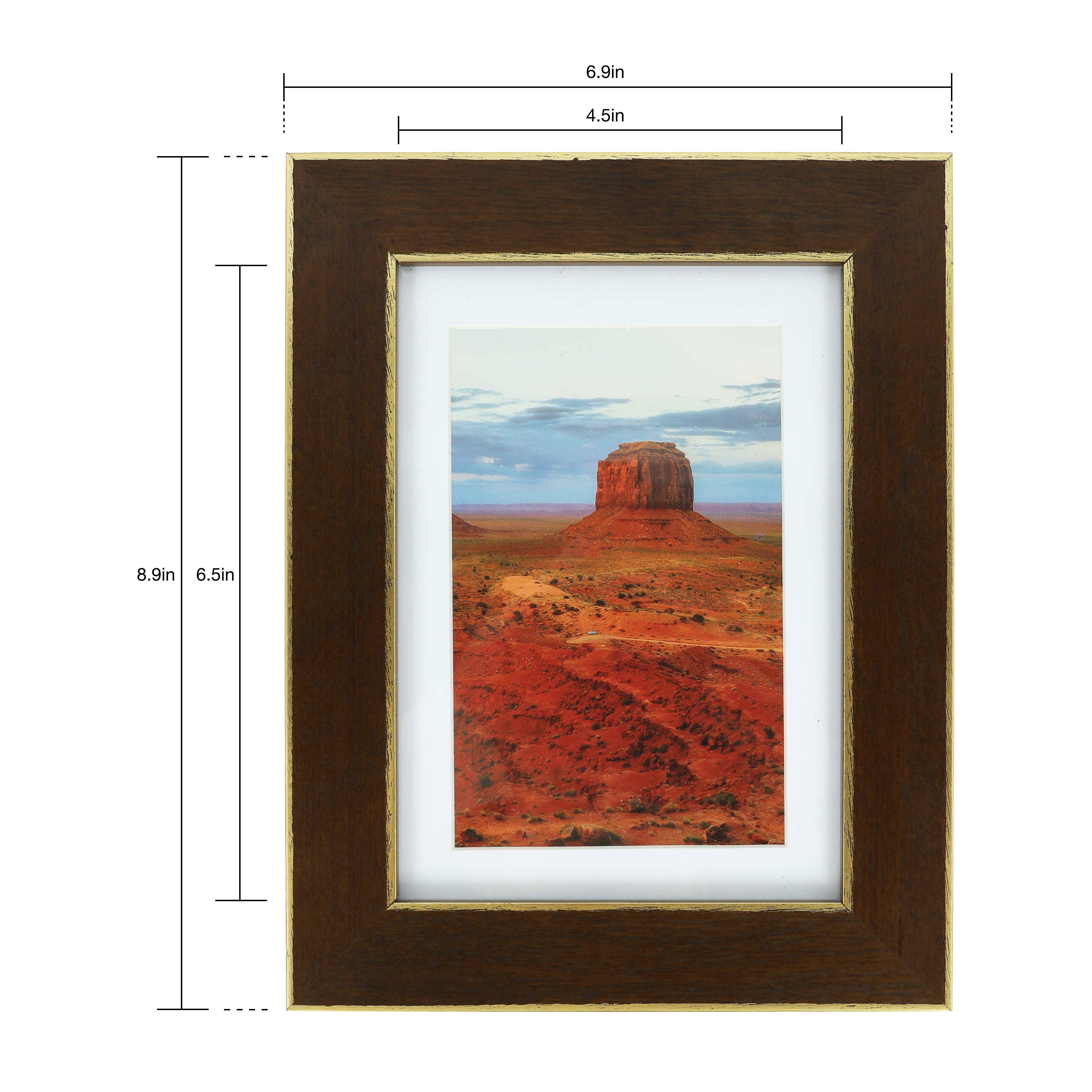 Gallery Walnut &#x26; Gold Trim Frame with Mat by Studio D&#xE9;cor&#xAE;