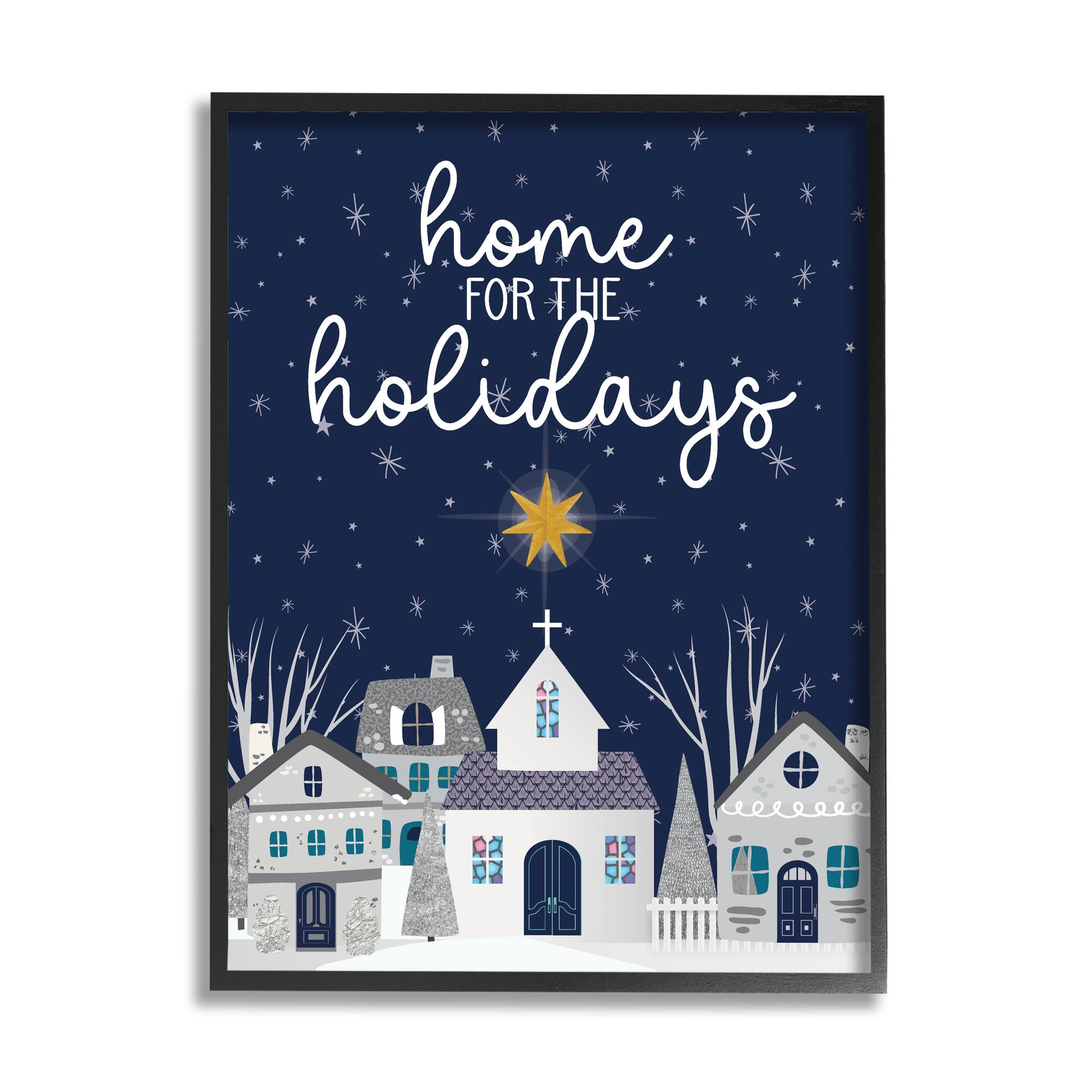 Stupell Industries Home For The Holidays Night Sky Framed Giclee Art