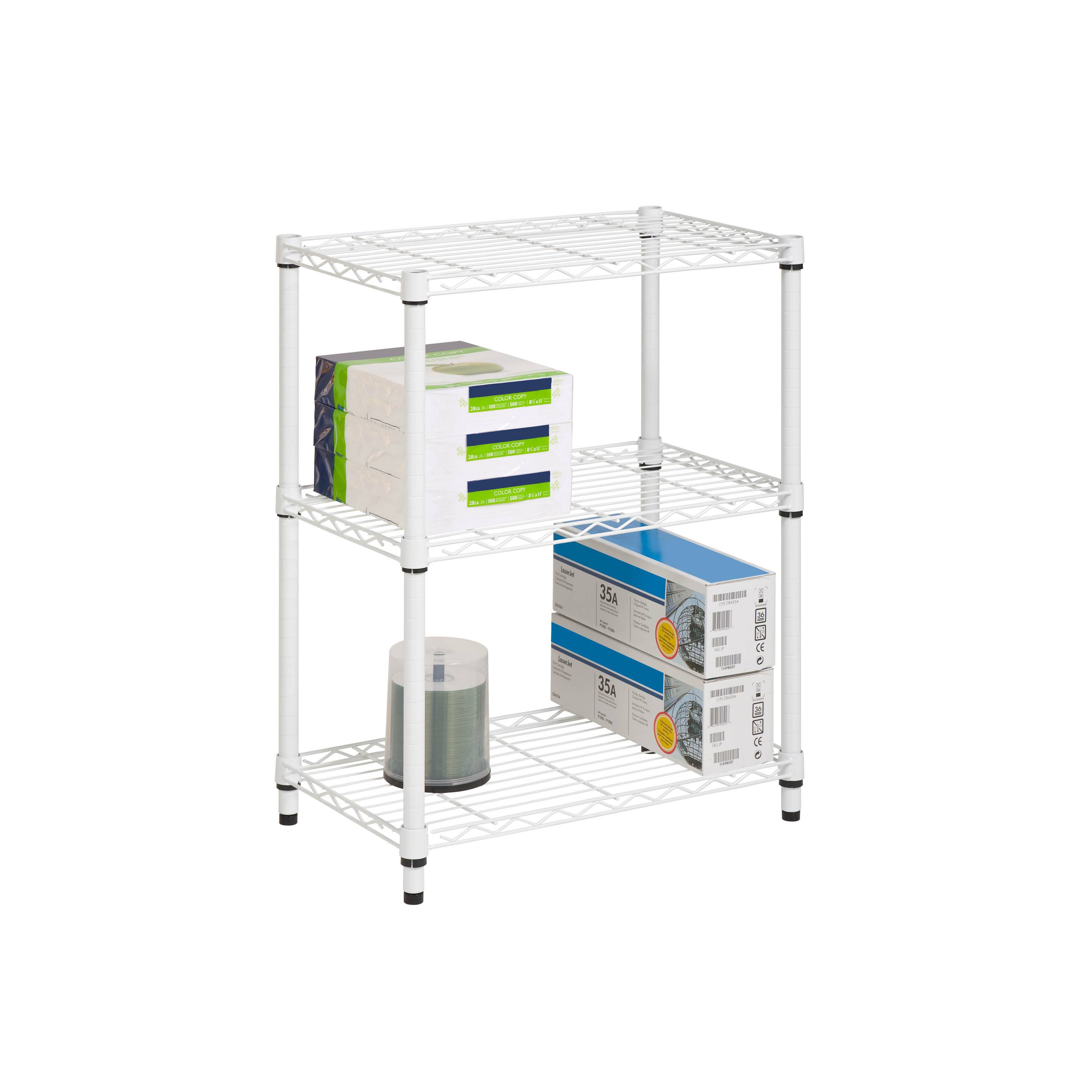 Honey Can Do White 3-Tier Heavy-Duty Adjustable Shelving Unit