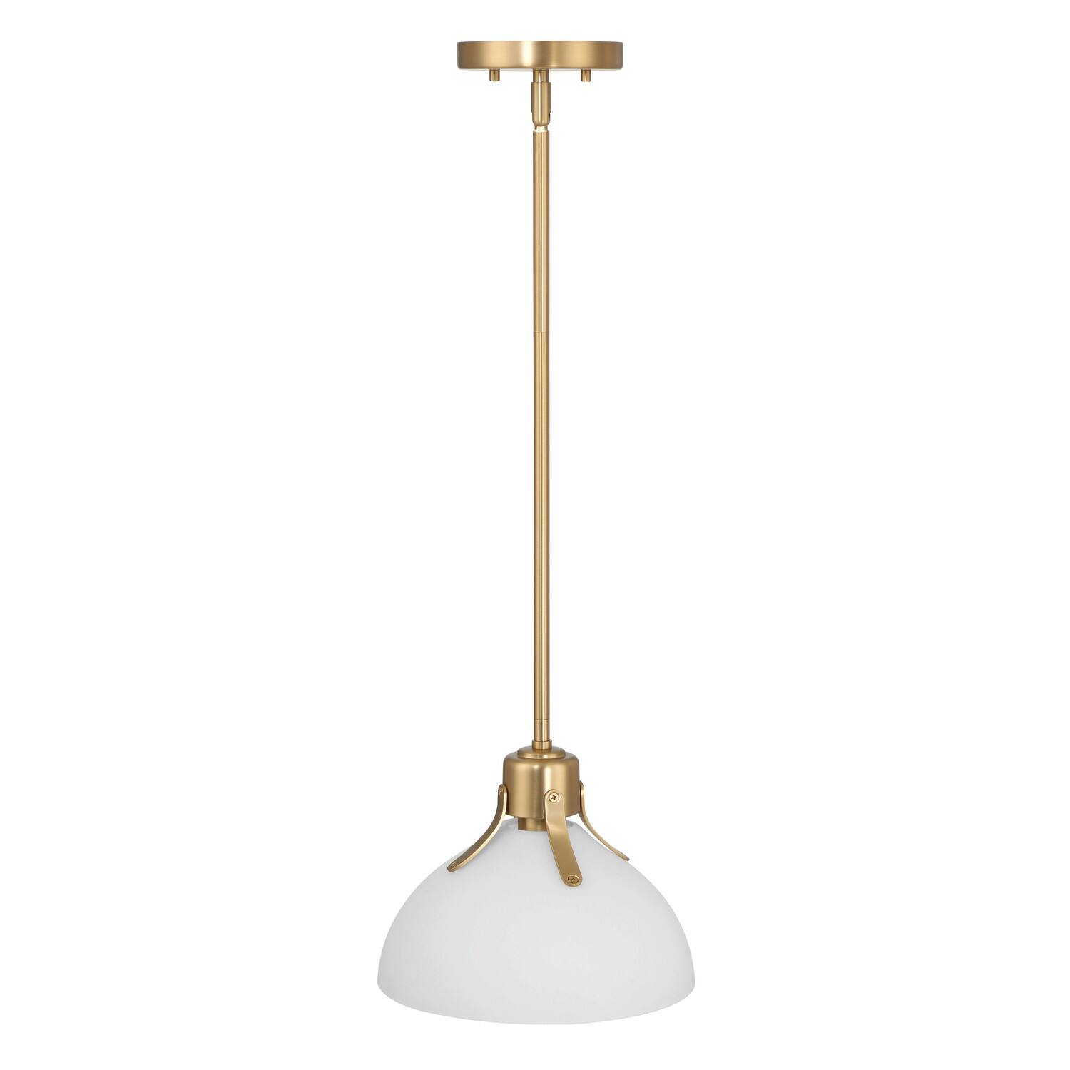 Hello Honey&#xAE; Delano Gold &#x26; White Industrial Metal &#x26; Etched Glass Ceiling Light