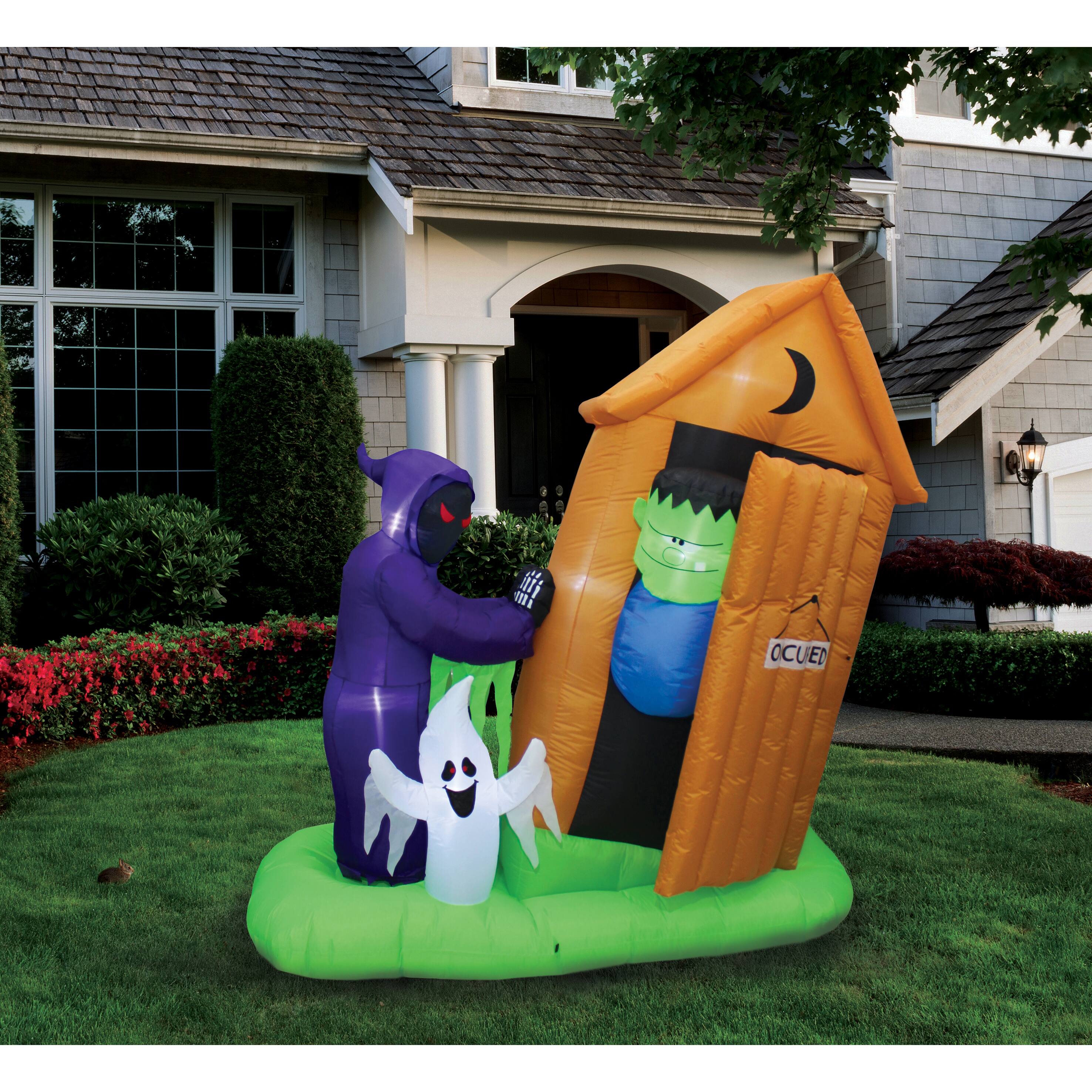 6.5ft. Inflatable Animated Monster Outhouse Scene