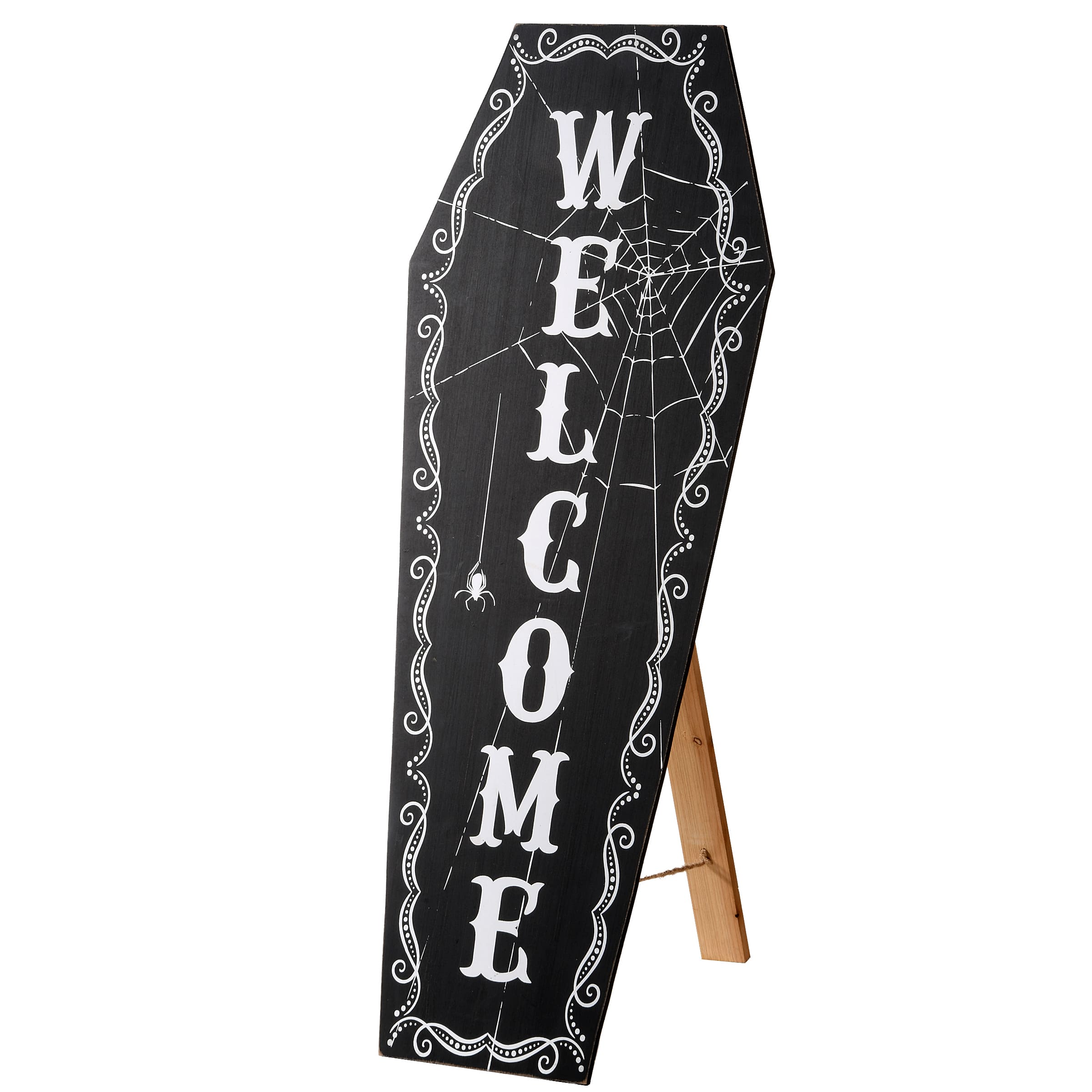 28" Halloween Welcome Standup Coffin Sign
