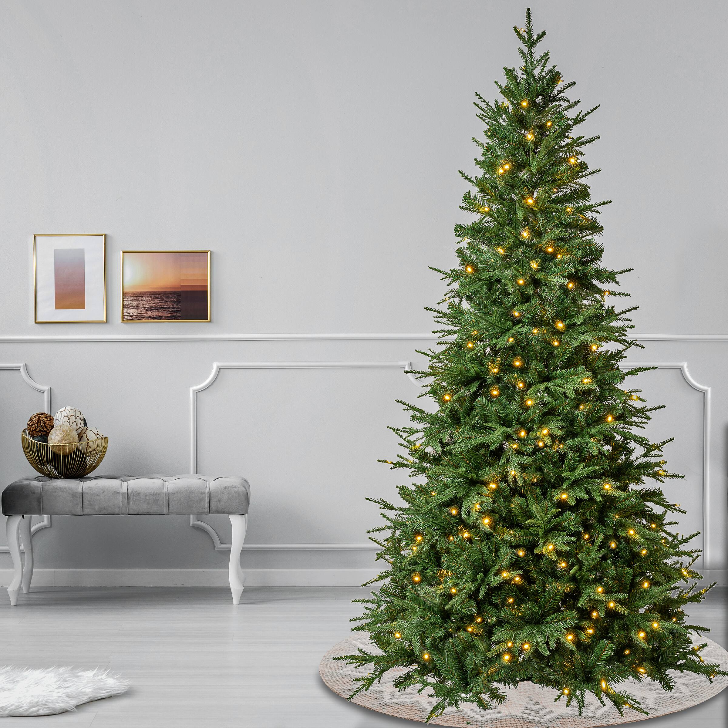 7.5ft. Pre-Lit Feel-Real® Duxbury Artificial Christmas Tree, Warm White LED Lights