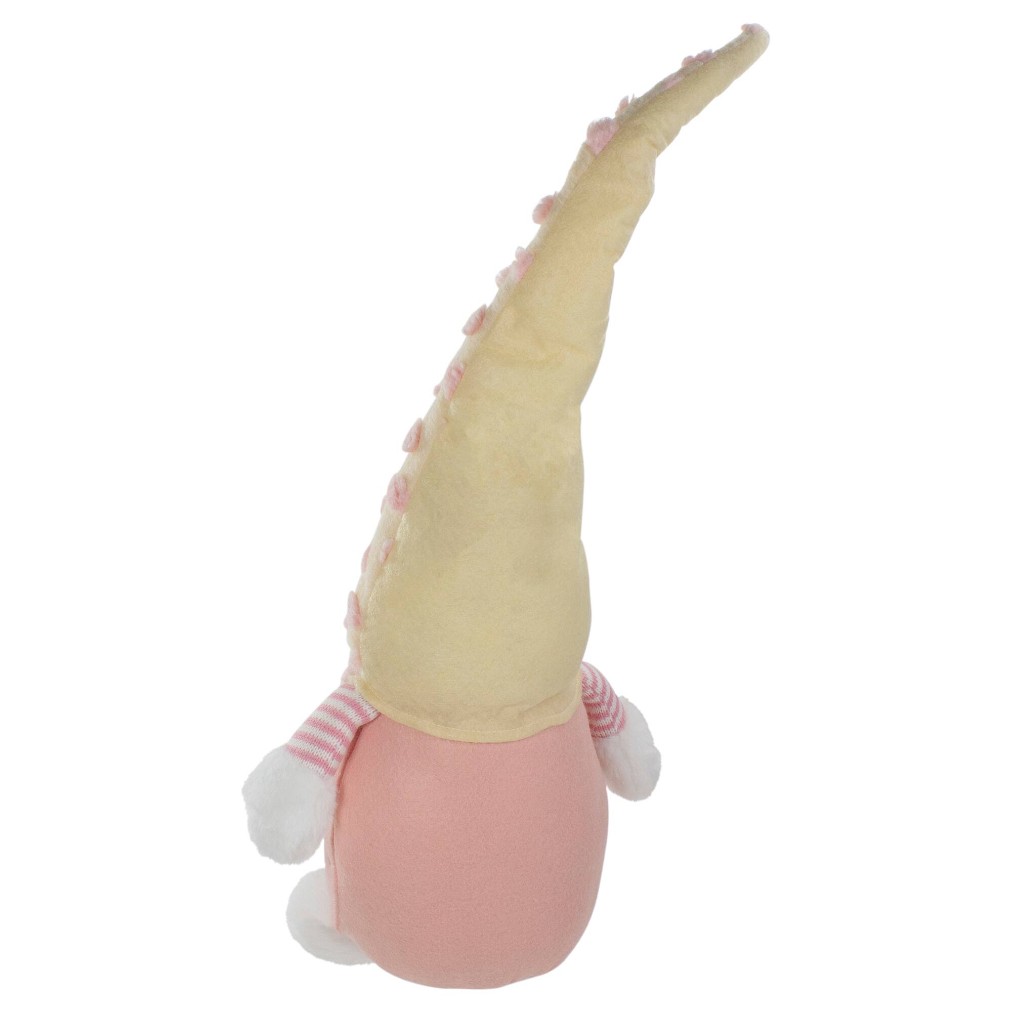 24" Pink & Yellow Plush Gnome with Polka Dot Hat Figure