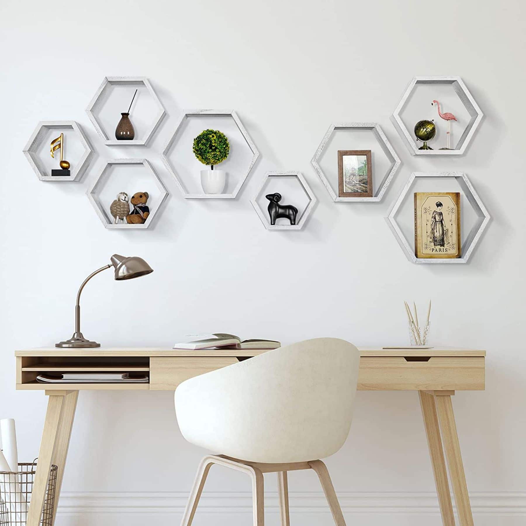 NEX™ Hexagon Honeycomb Floating Shelves Set