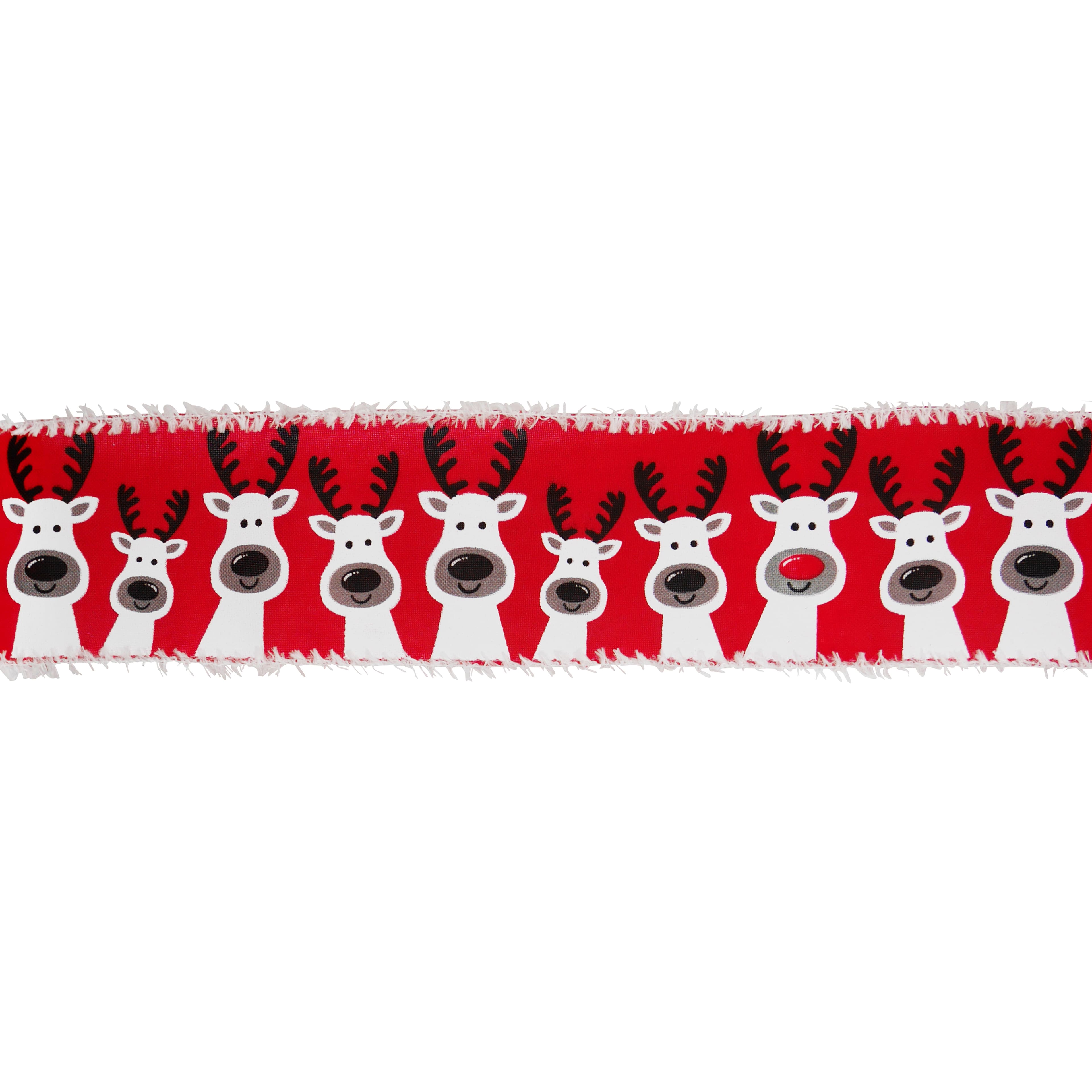 2.5" x 20ft. Red Reindeer Wired Ribbon by Celebrate It®