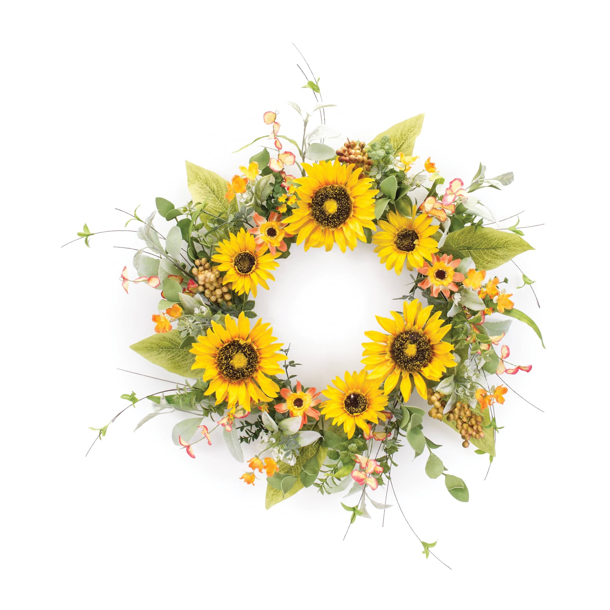 23&#x22; Mixed Sunflower Floral Wreath