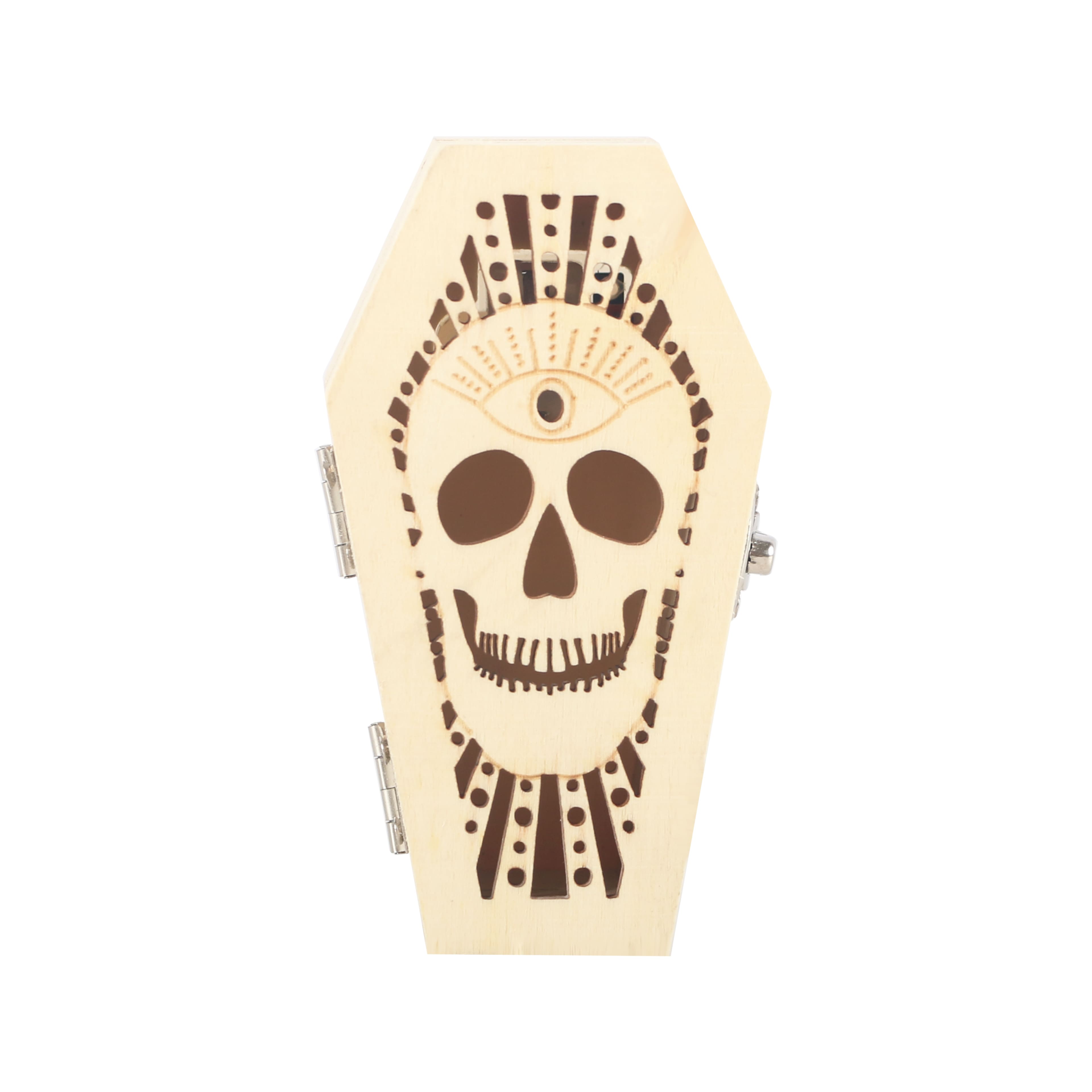 Mini Skull with Eye Coffin DIY LED Wood D&#xE9;cor by Make Market&#xAE;