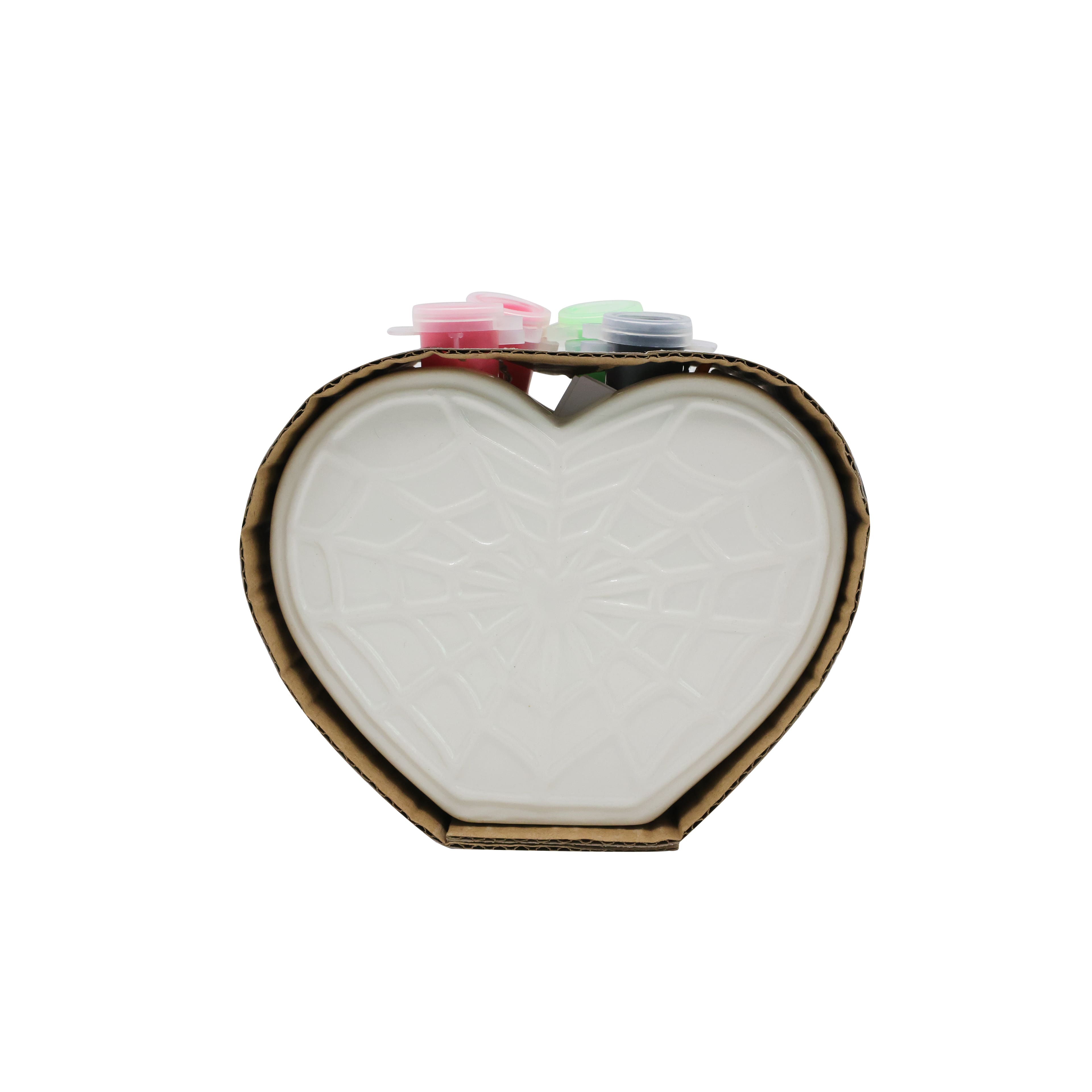 Glow-in-the-Dark Heart Web Ceramic Pot Craft Kit by Creatology&#x2122;