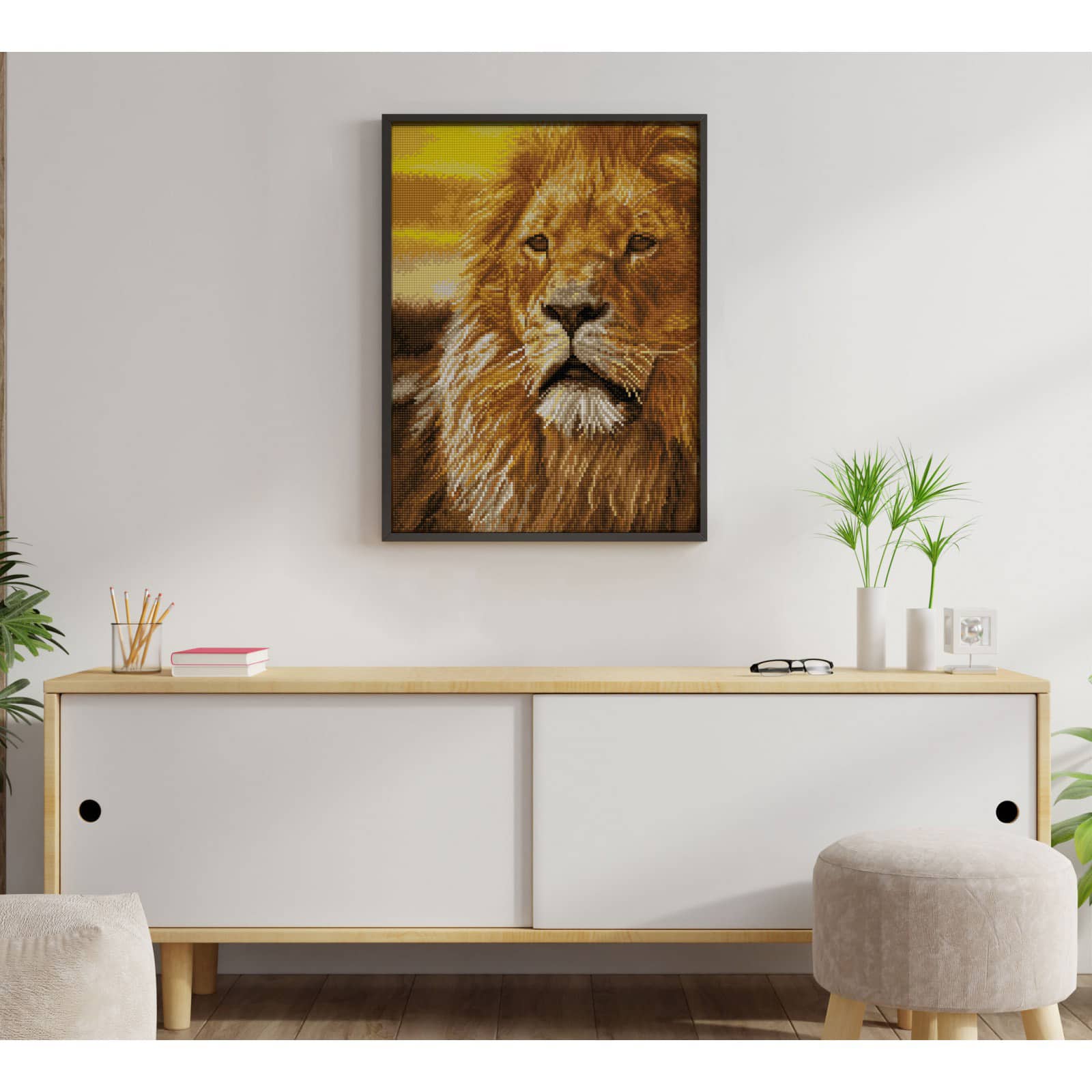 Diamond Dotz® Intermediate Lord of the Serengeti Pre-Framed Diamond Painting Kit