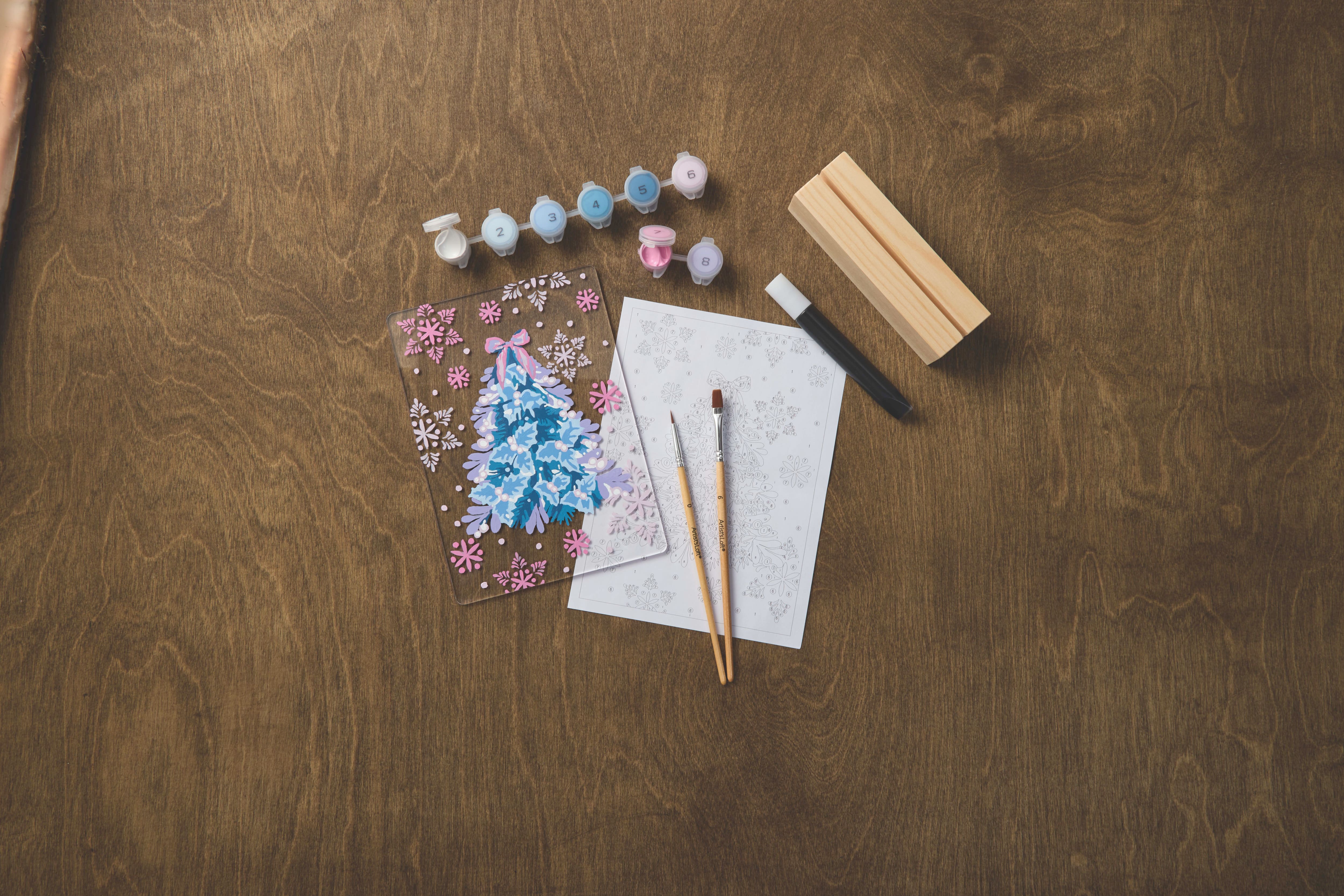 5" x 7" Christmas Tree Paint-by-Number Acrylic Surface Kit by Artist's Loft®