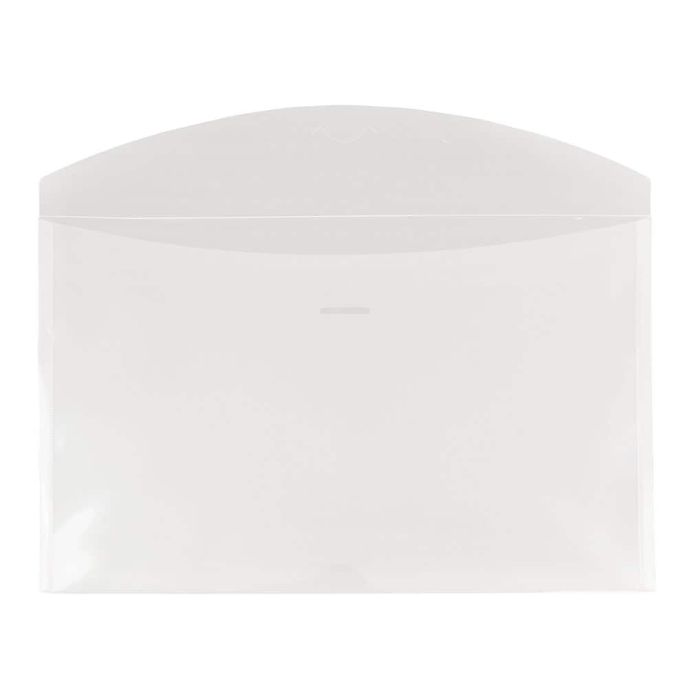 JAM Paper 6" x 9" Clear Plastic Tuck Flap Closure Envelopes, 12ct.