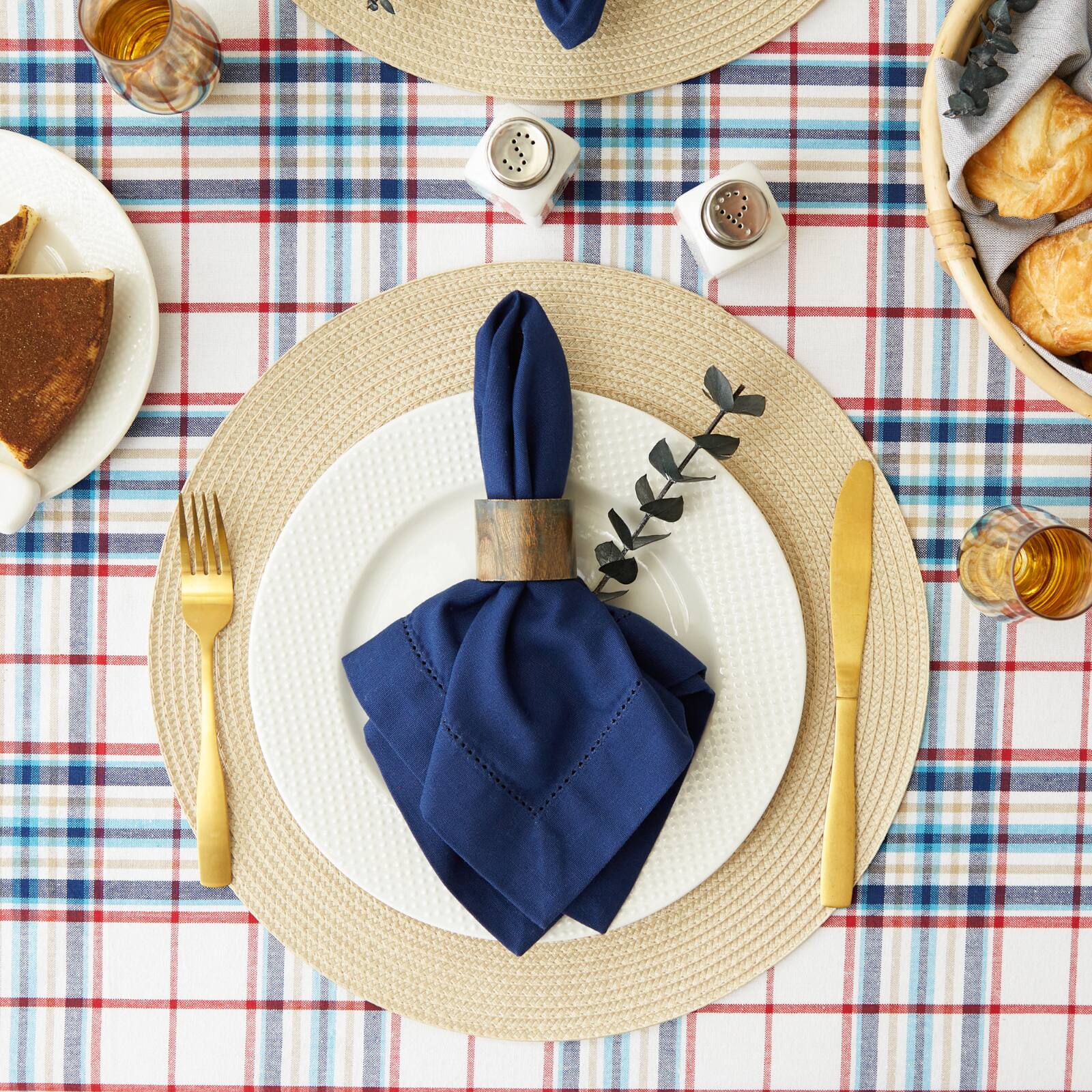 Lighthouse Plaid Tablecloth 70" Round