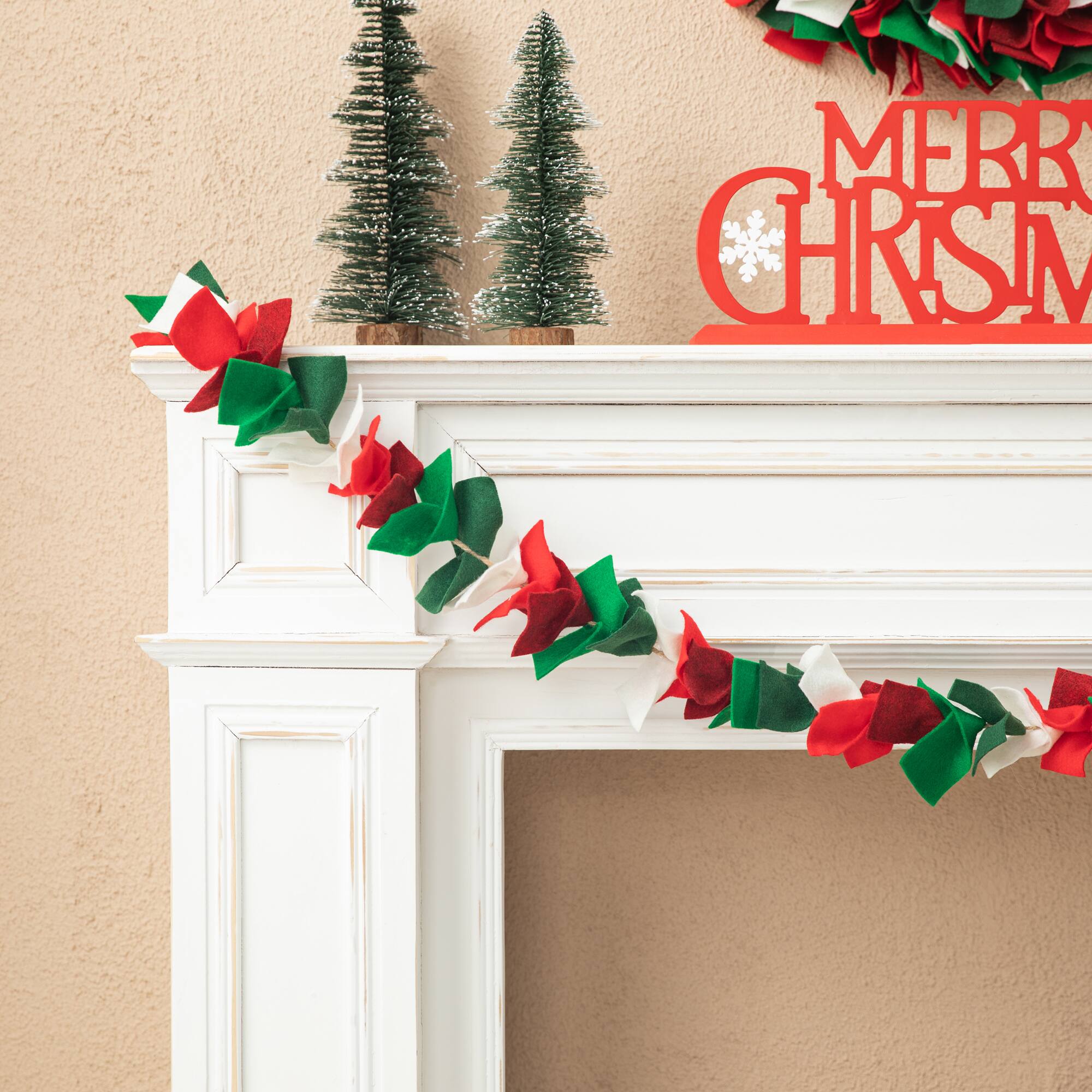 Glitzhome&#xAE; 6ft. Christmas Multicolor Felt Garland, 2ct.