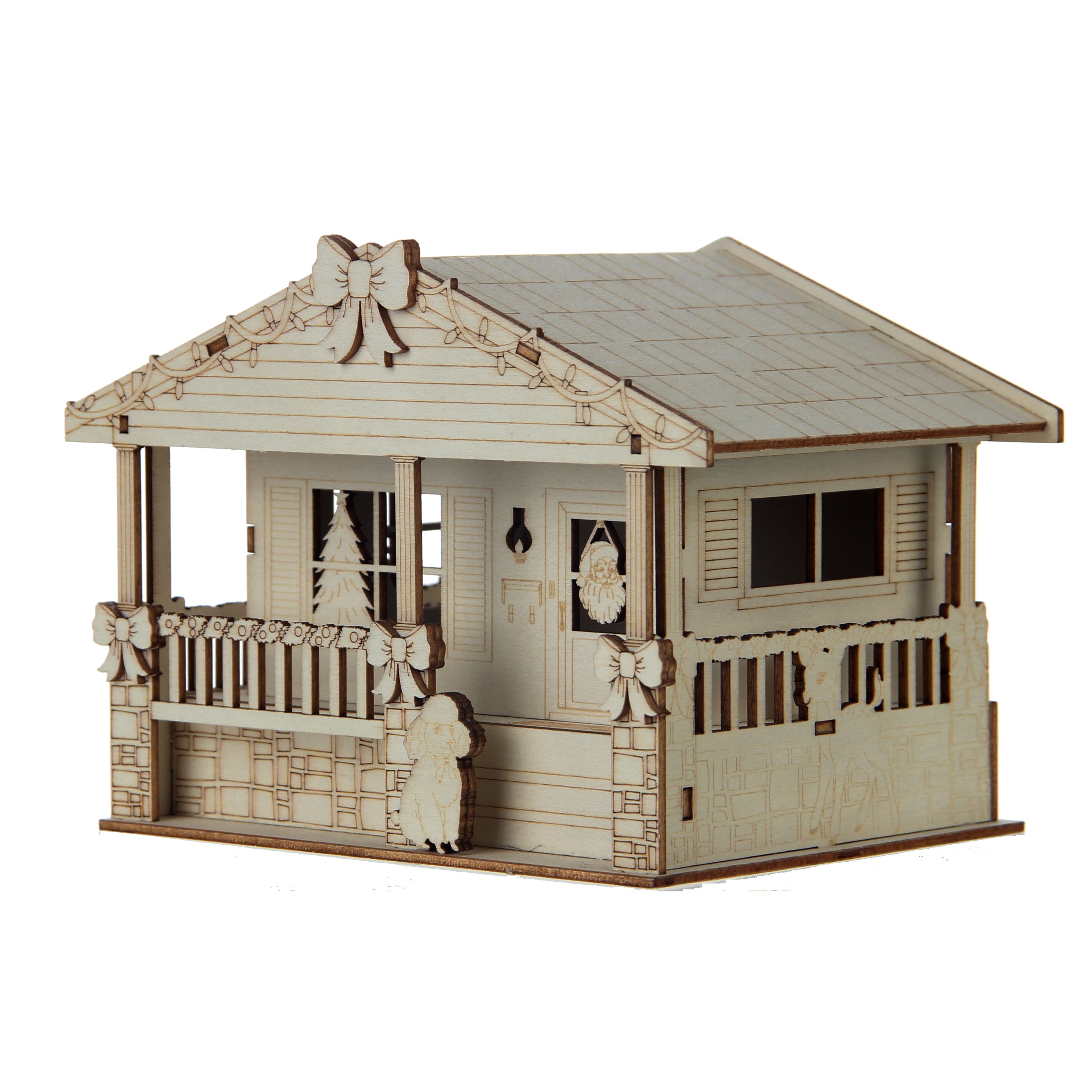5&#x22; DIY Villages Retro LED Wood D&#xE9;cor by Make Market&#xAE;