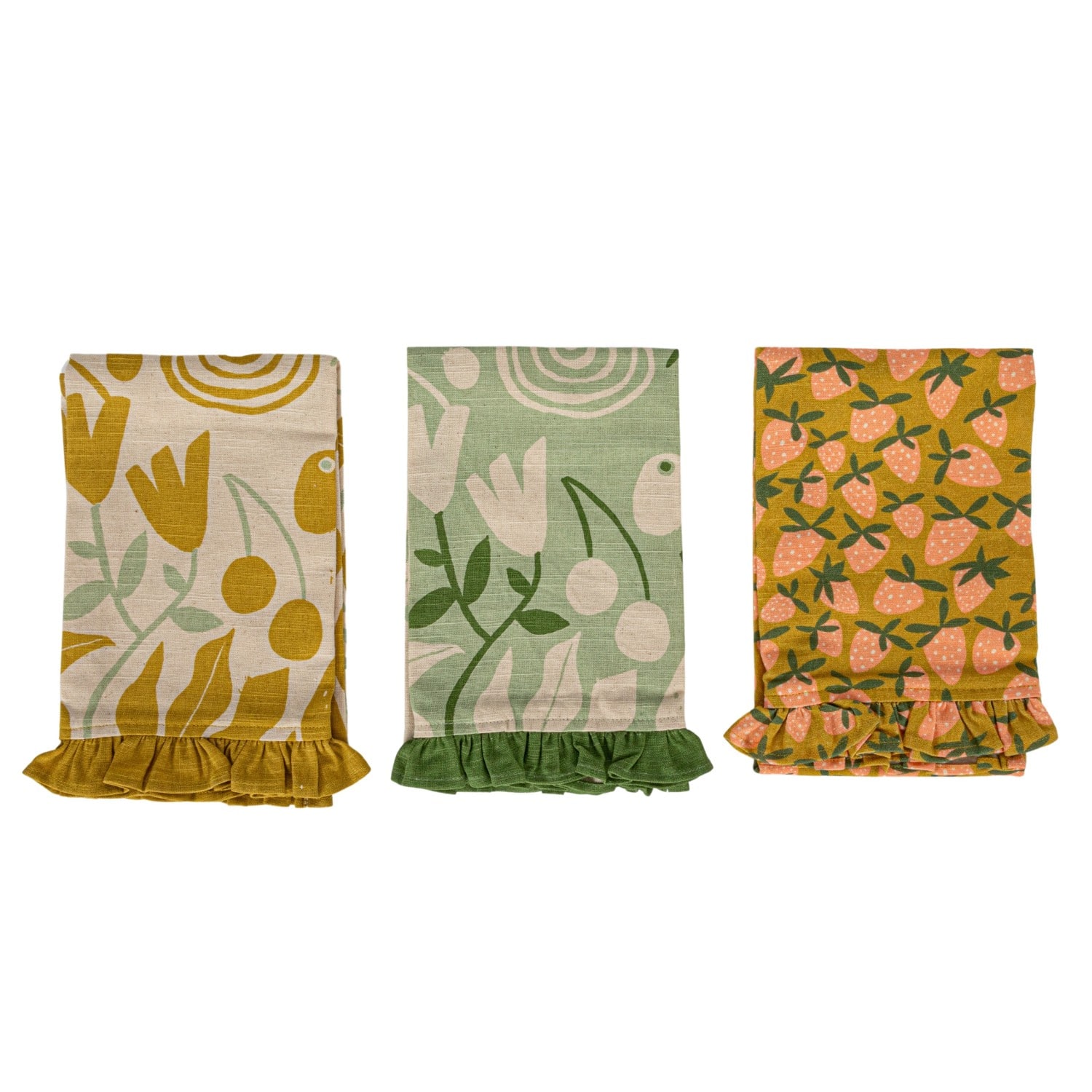 Hello Honey® Fruit Print Cotton Tea Towels, 3ct.