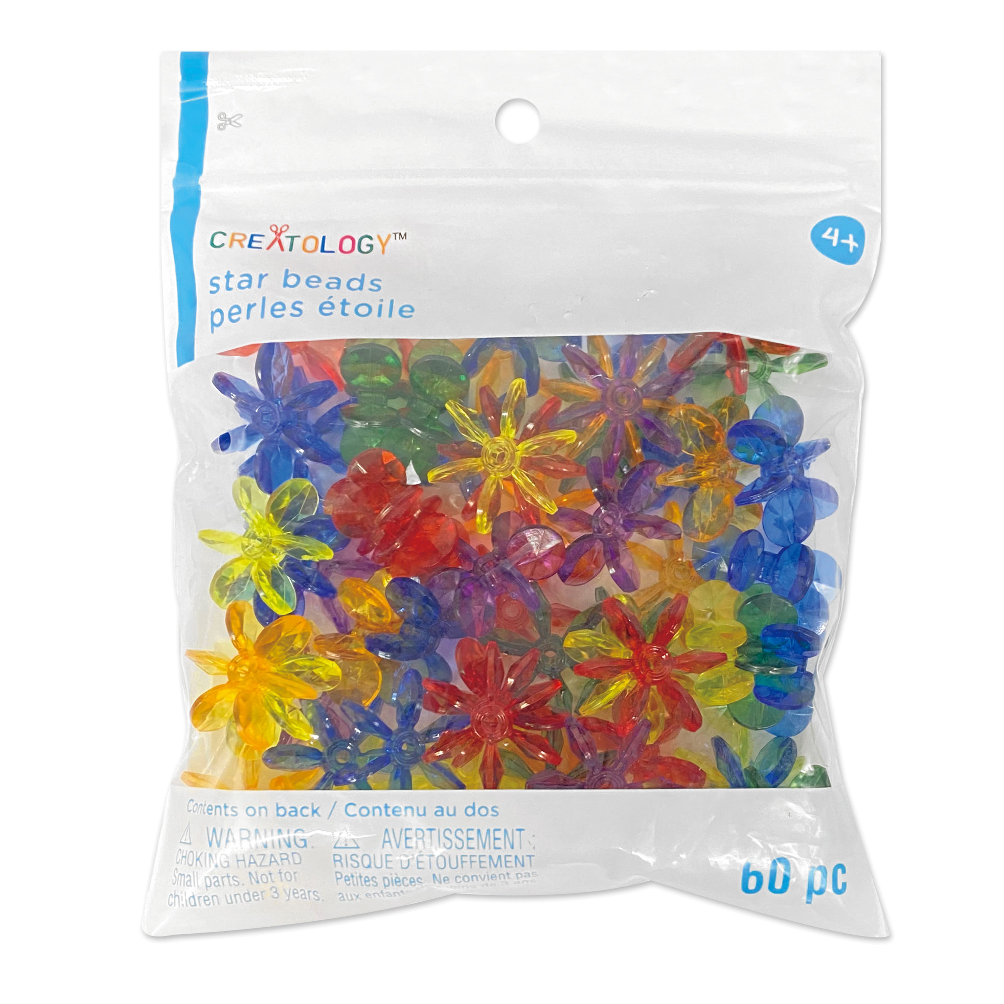 12 Packs: 60 ct. (720 total) Rainbow Chunky Star Beads by Creatology™, 25mm
