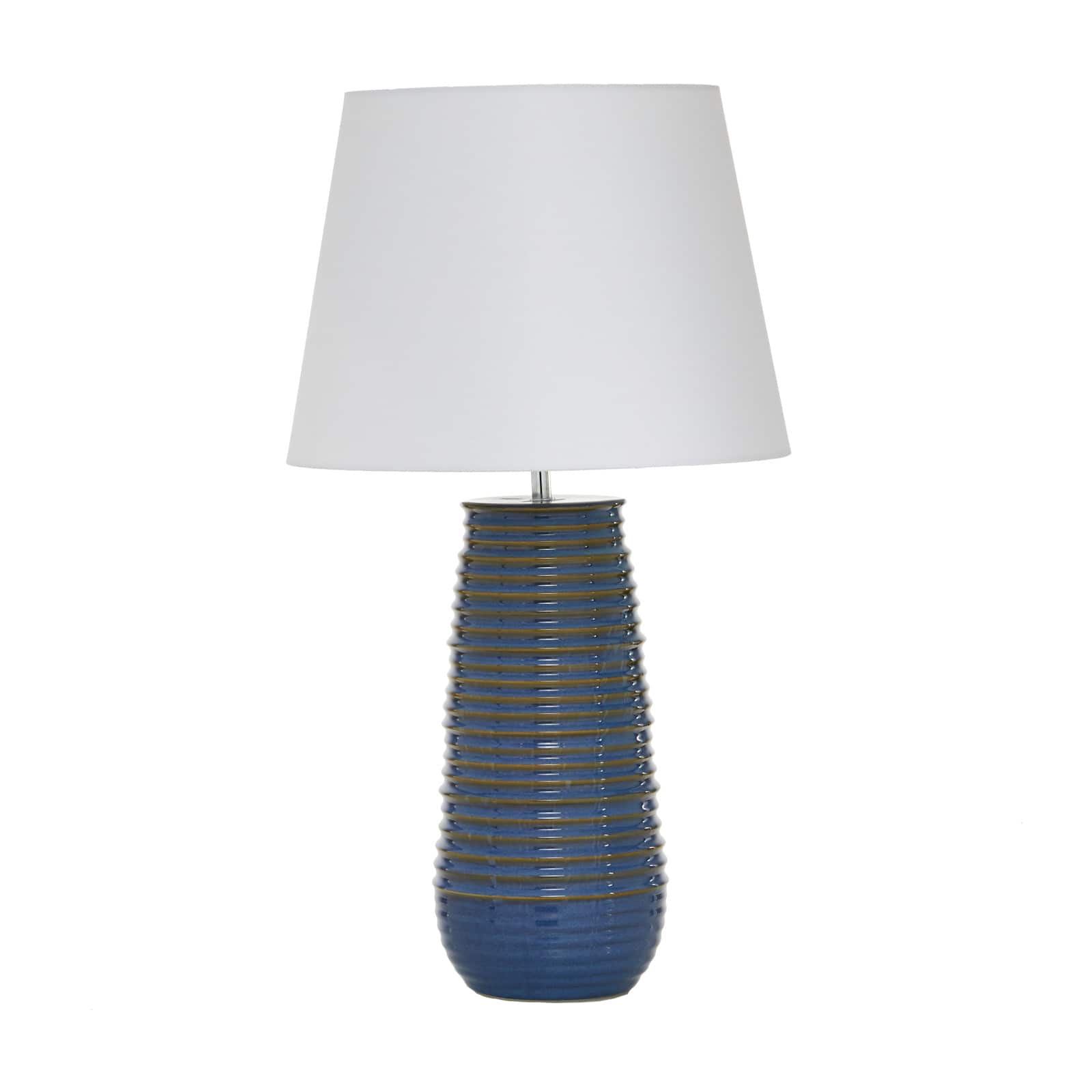 Blue Ceramic Rustic Table Lamp, 28&#x22; x 15&#x22; x 15&#x22;