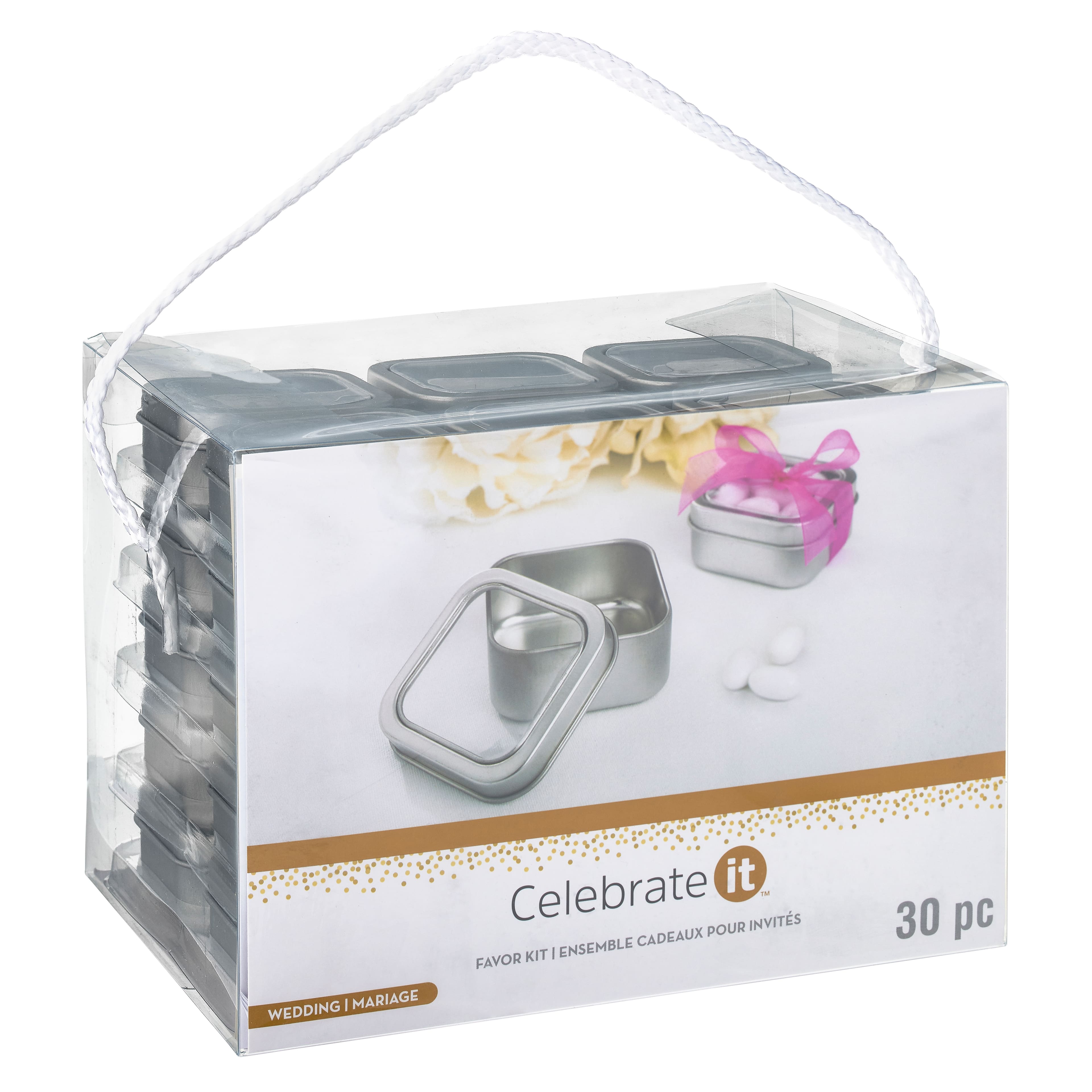 Square Metal Tins with Window Lids by Celebrate It, 30ct.