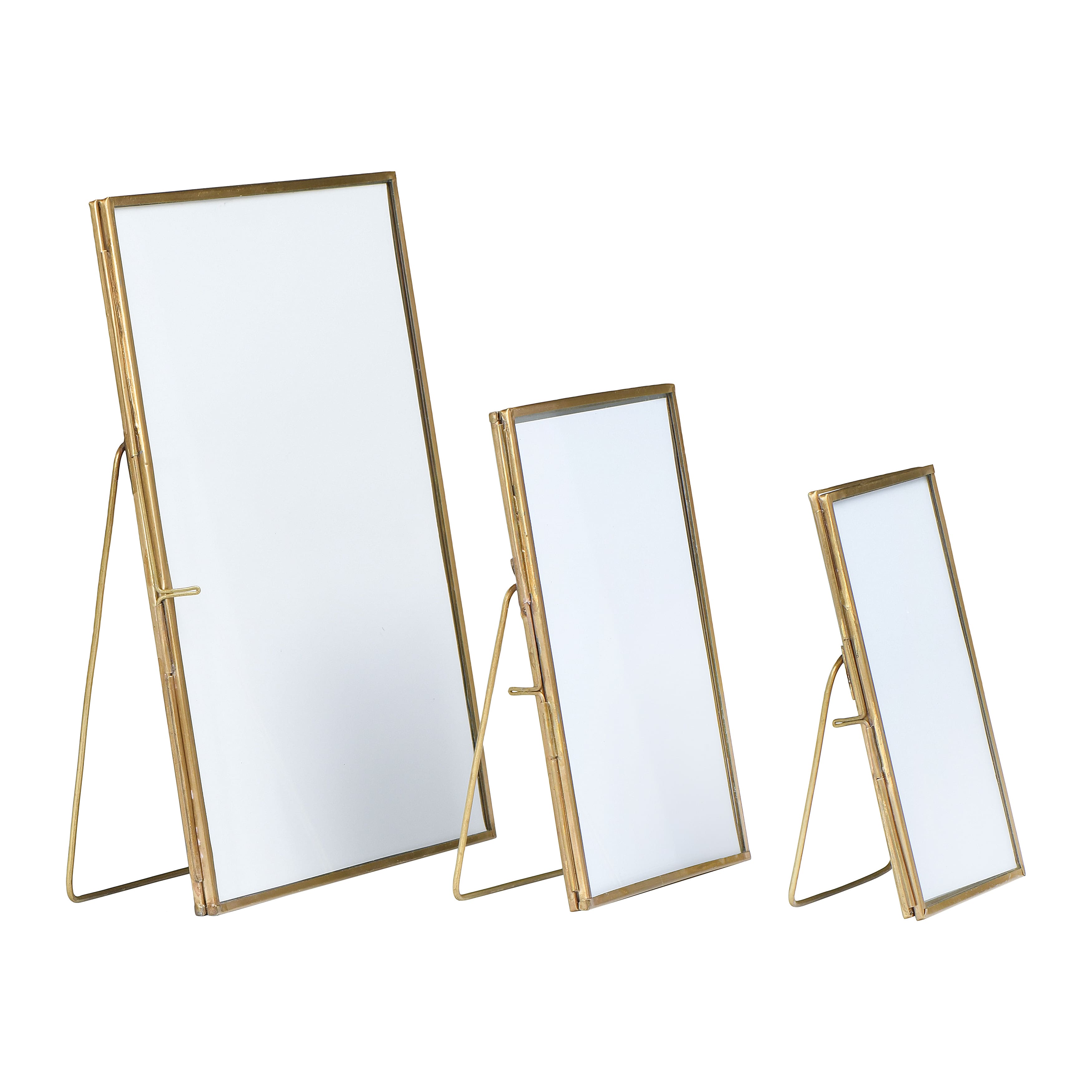 3 Pack Gold Brass Framed Photo Frame