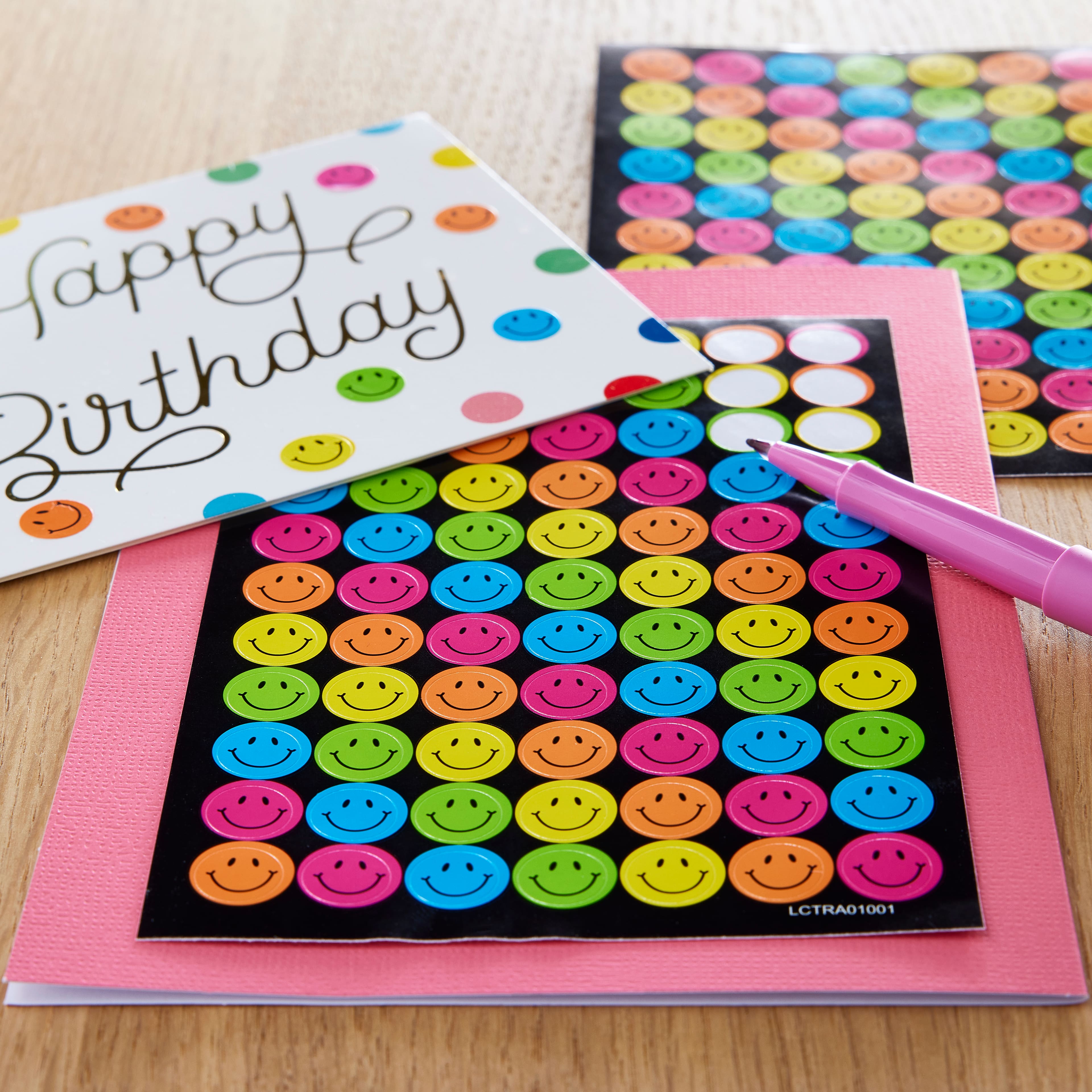 12 Packs: 308 ct. (3,696 total) Neon Smiley Face Stickers by Recollections&#x2122;