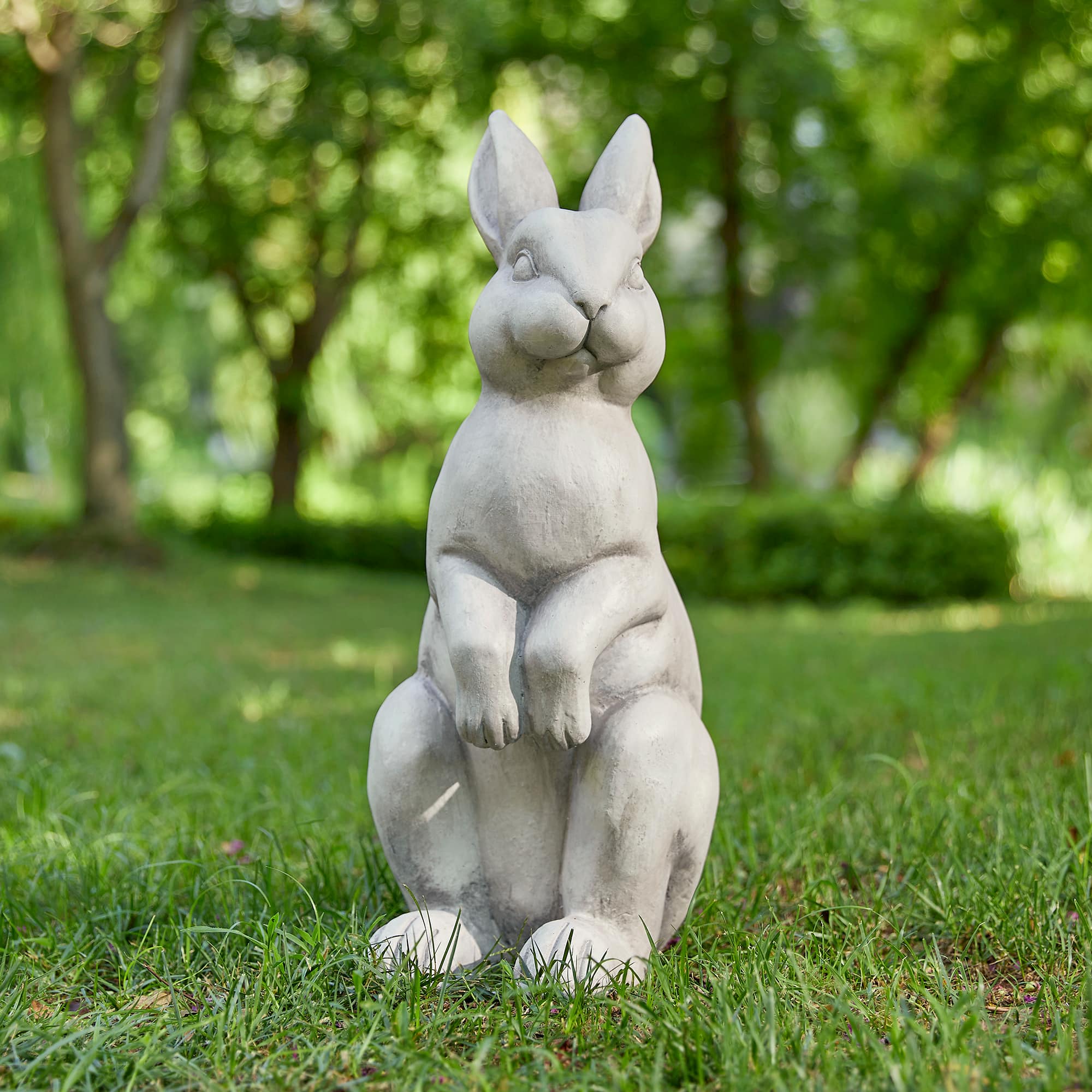 Glitzhome® 22.75" MGO White Standing Rabbit Statue