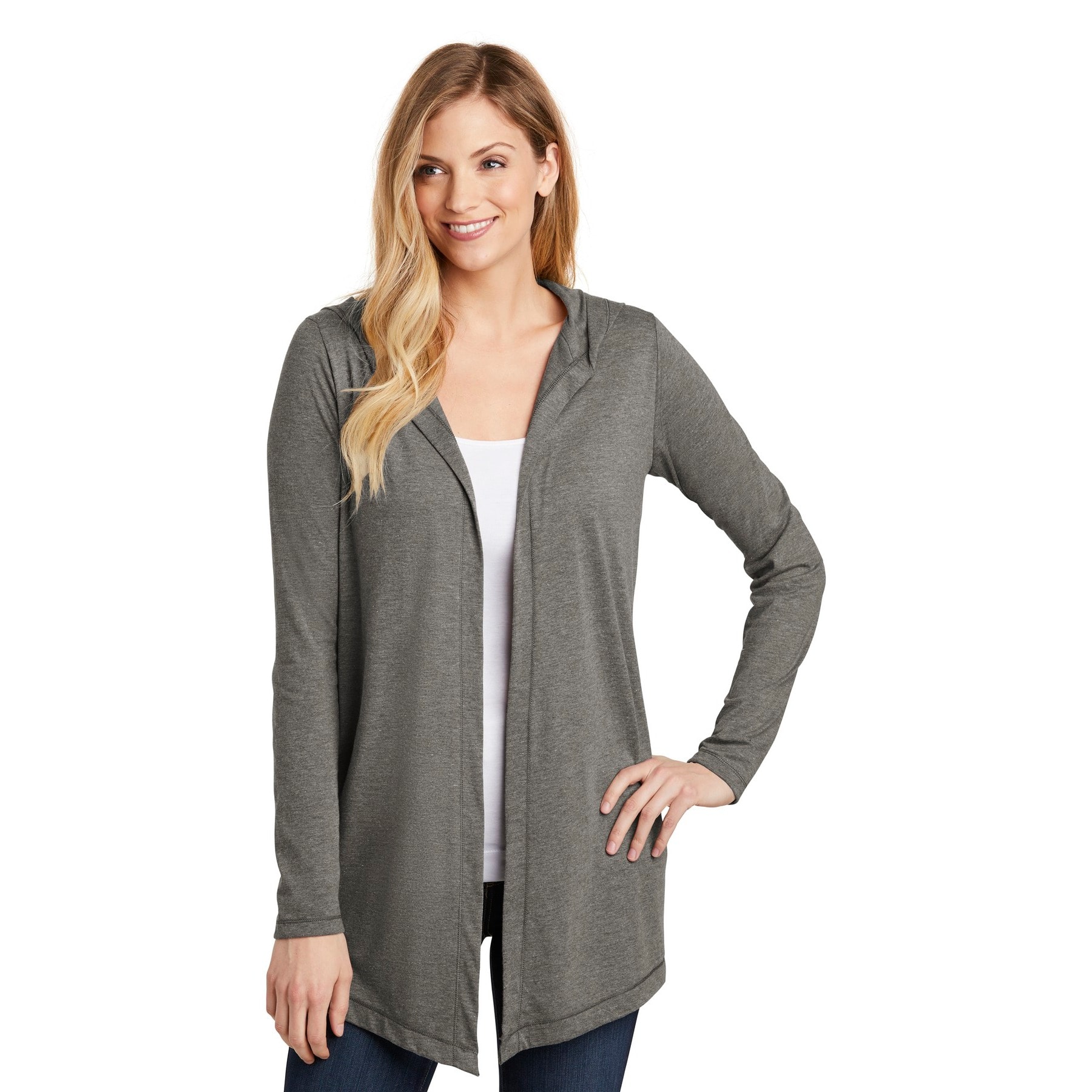 District® Women's Perfect Tri-blend Hooded Cardigan