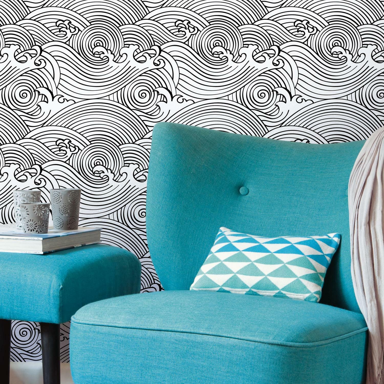 RoomMates Asian Waves Peel & Stick Wallpaper