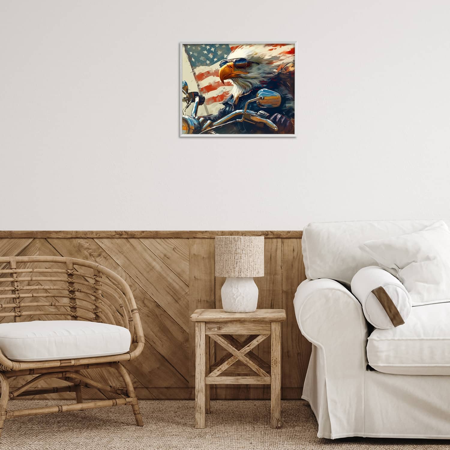 Stupell Industries Patriotic Bald Eagle Framed Giclee Art