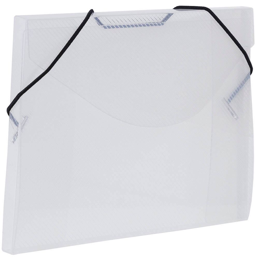 JAM Paper Clear 5.5" x 7.5" Elastic Closure Plastic Portfolio