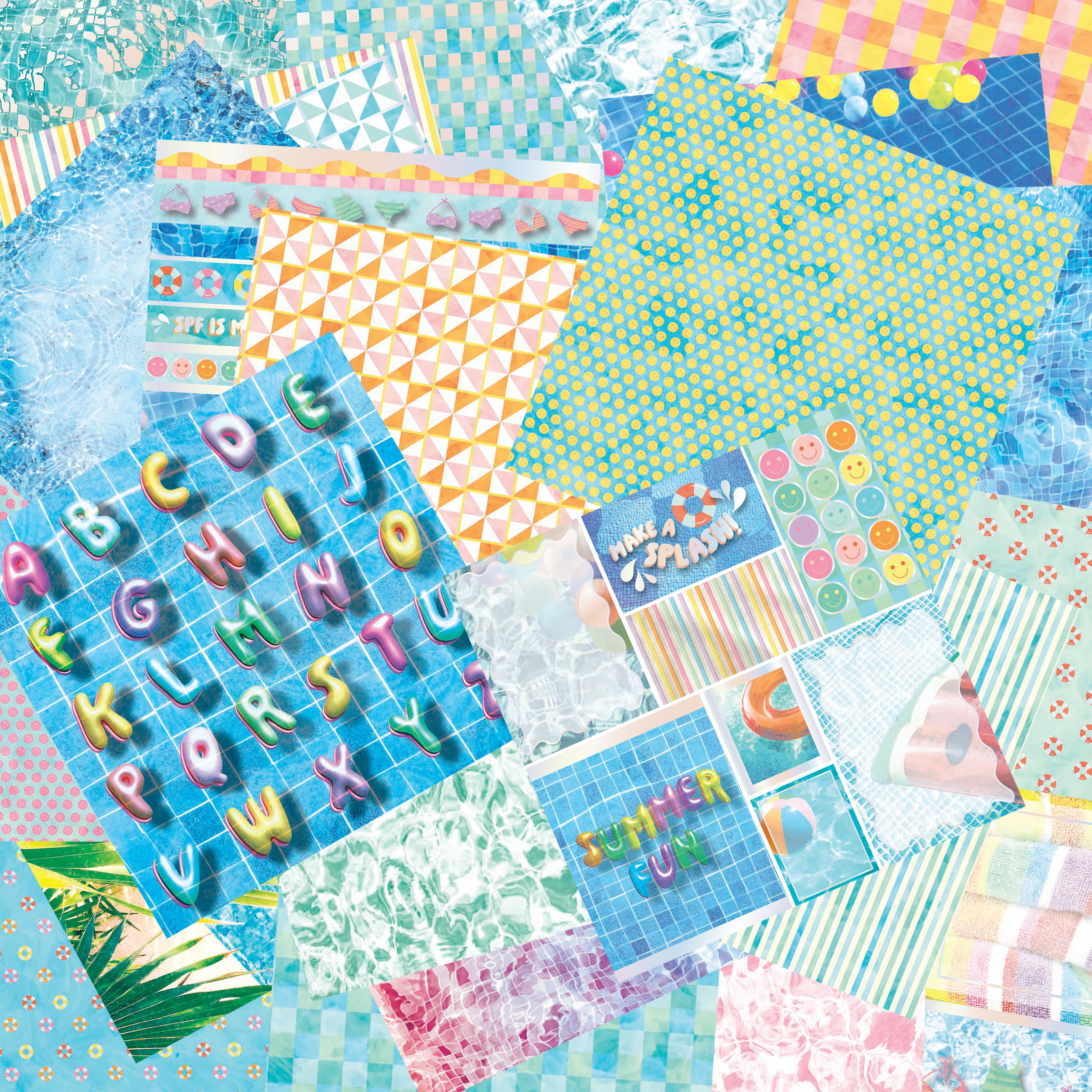 Craft Smith 12&#x22; x 12&#x22; Poolside Party Paper Pad, 48 Sheets