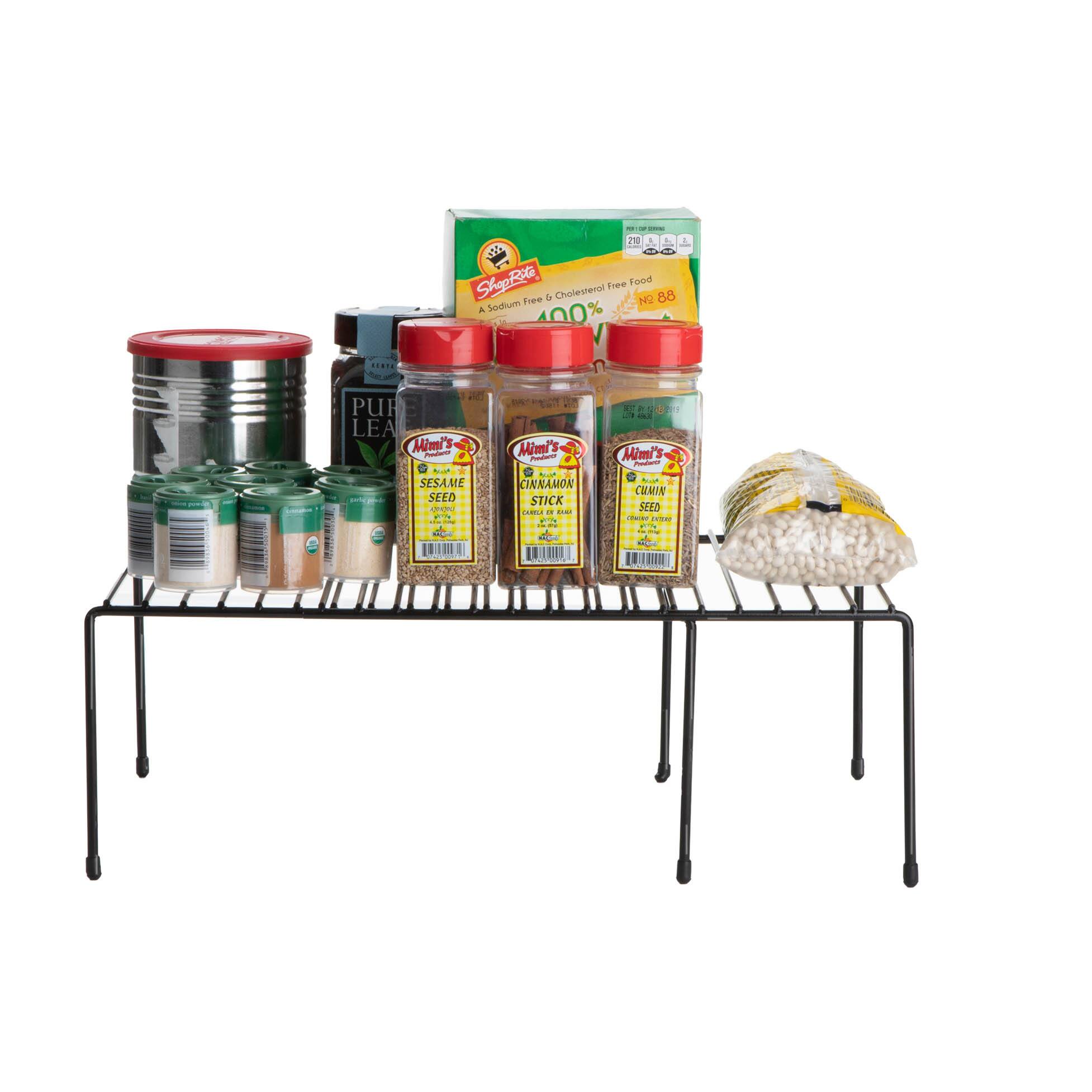 Mind Reader Black Multi-Purpose Expandable Kitchen Counter & Cabinet Shelf Storage