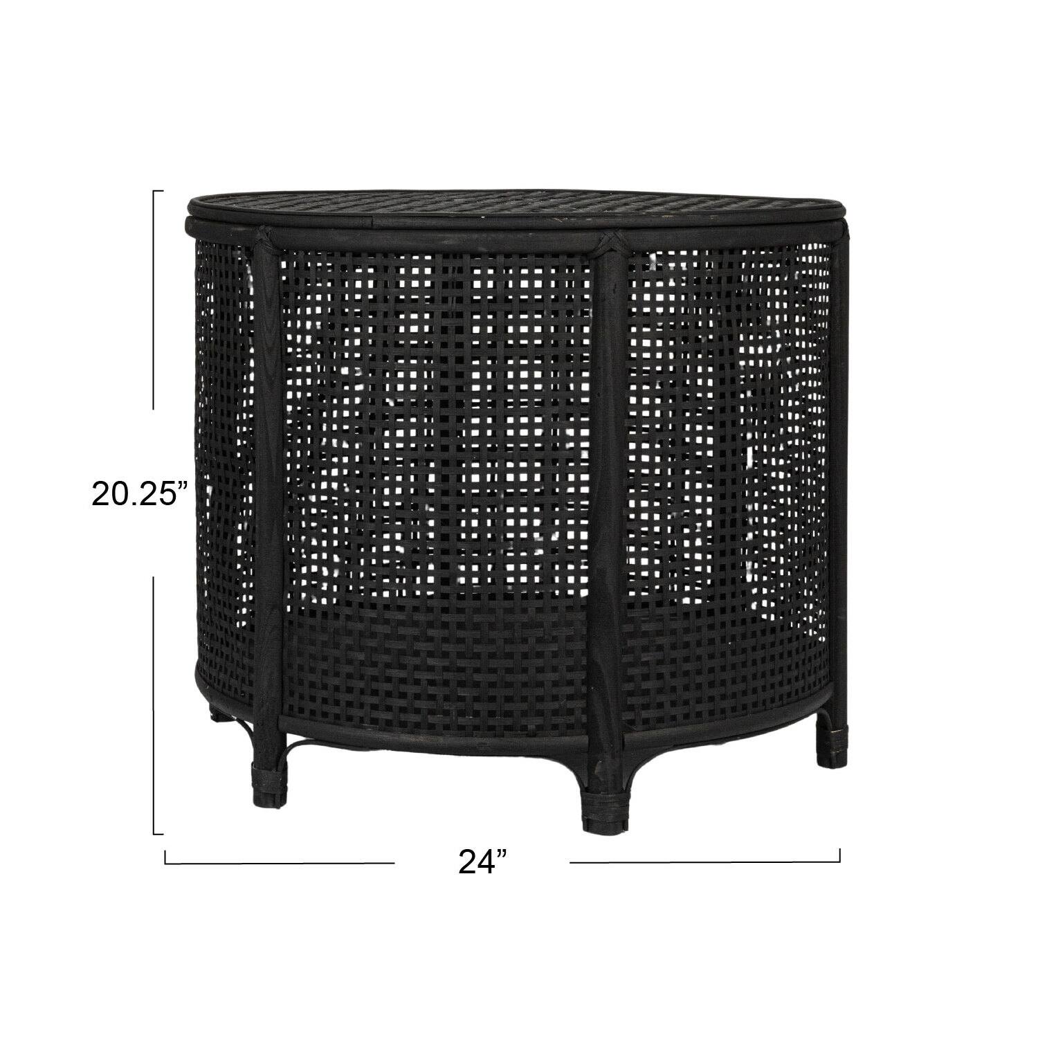 Hello Honey® Round Bamboo & Rattan Accent Table