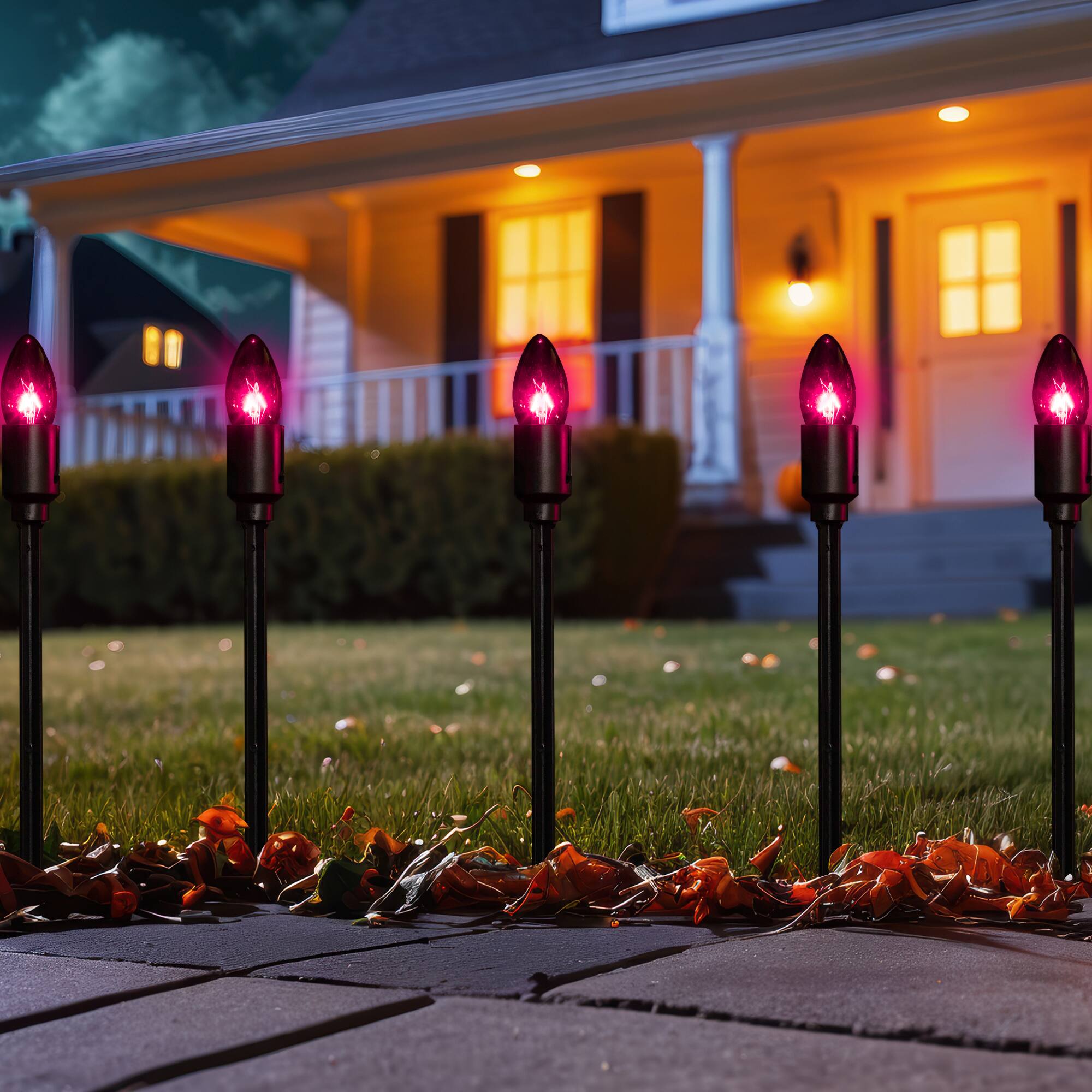 10ct. Purple C9 Bulb Halloween Pathway Markers