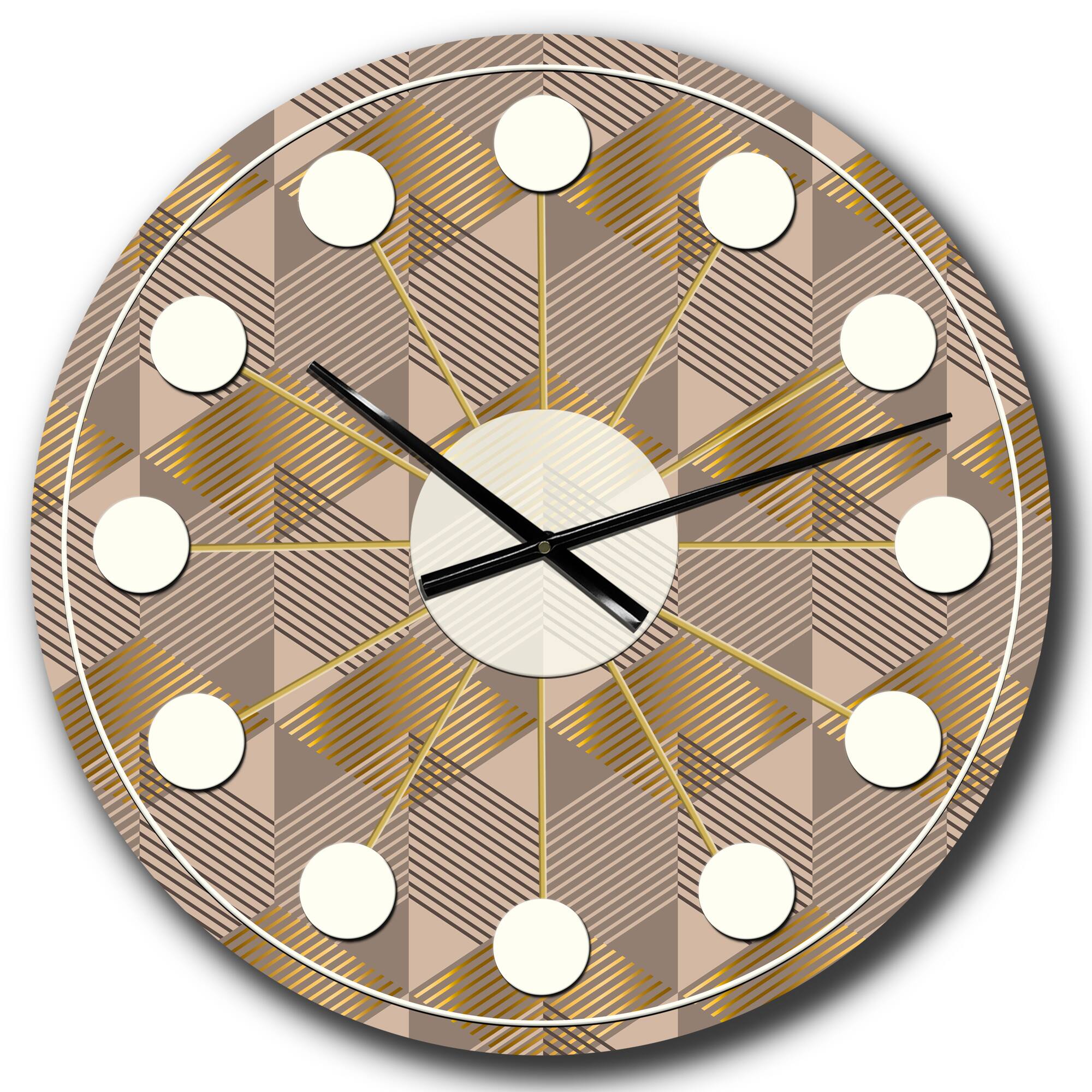 Designart 'Retro Square Design Vi Mid-Century Modern Wall Clock