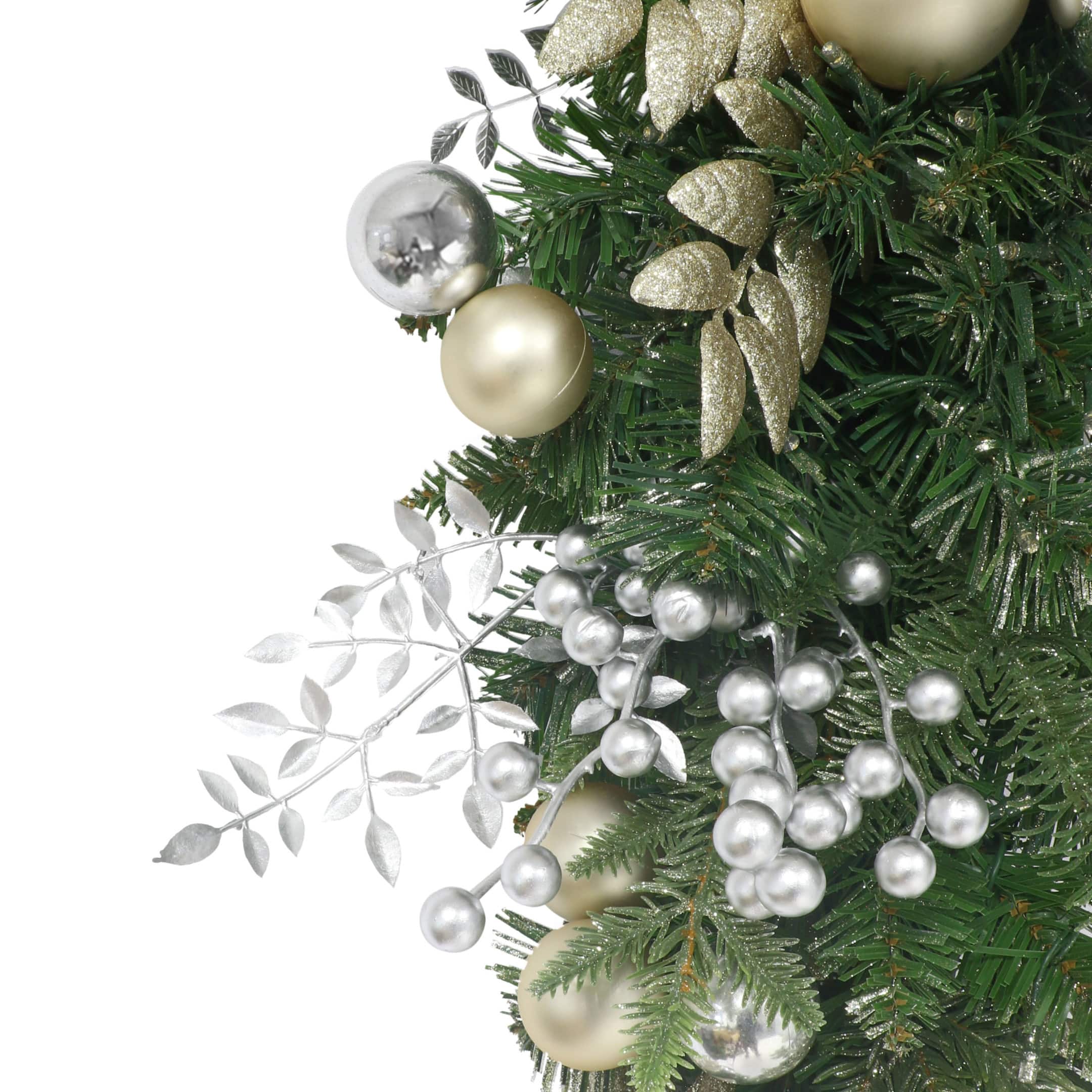 6ft. Battery-Operated Pre-Lit Gold Decorated Artificial Garland