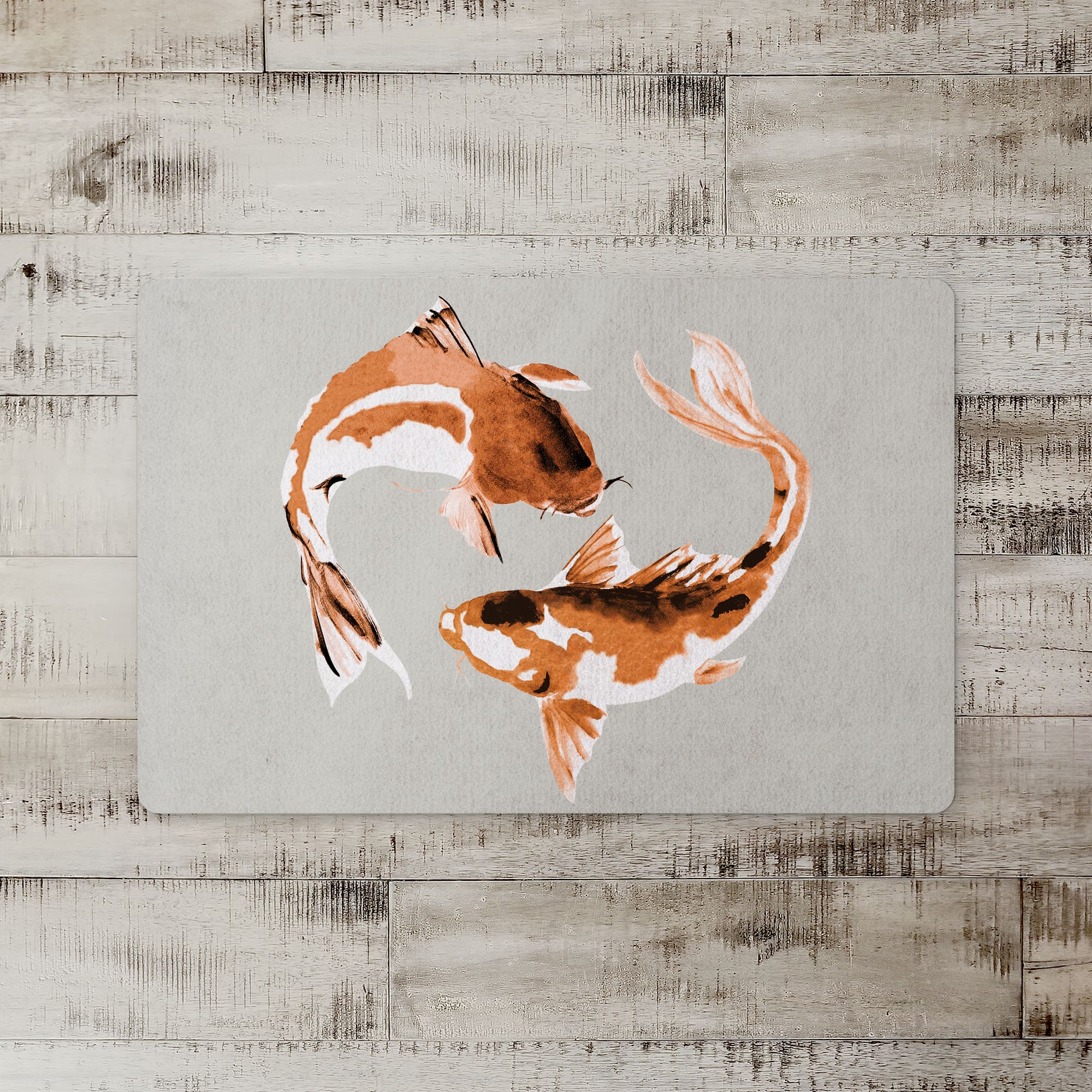 Circling Koi Floor Mat, 27" x 18"