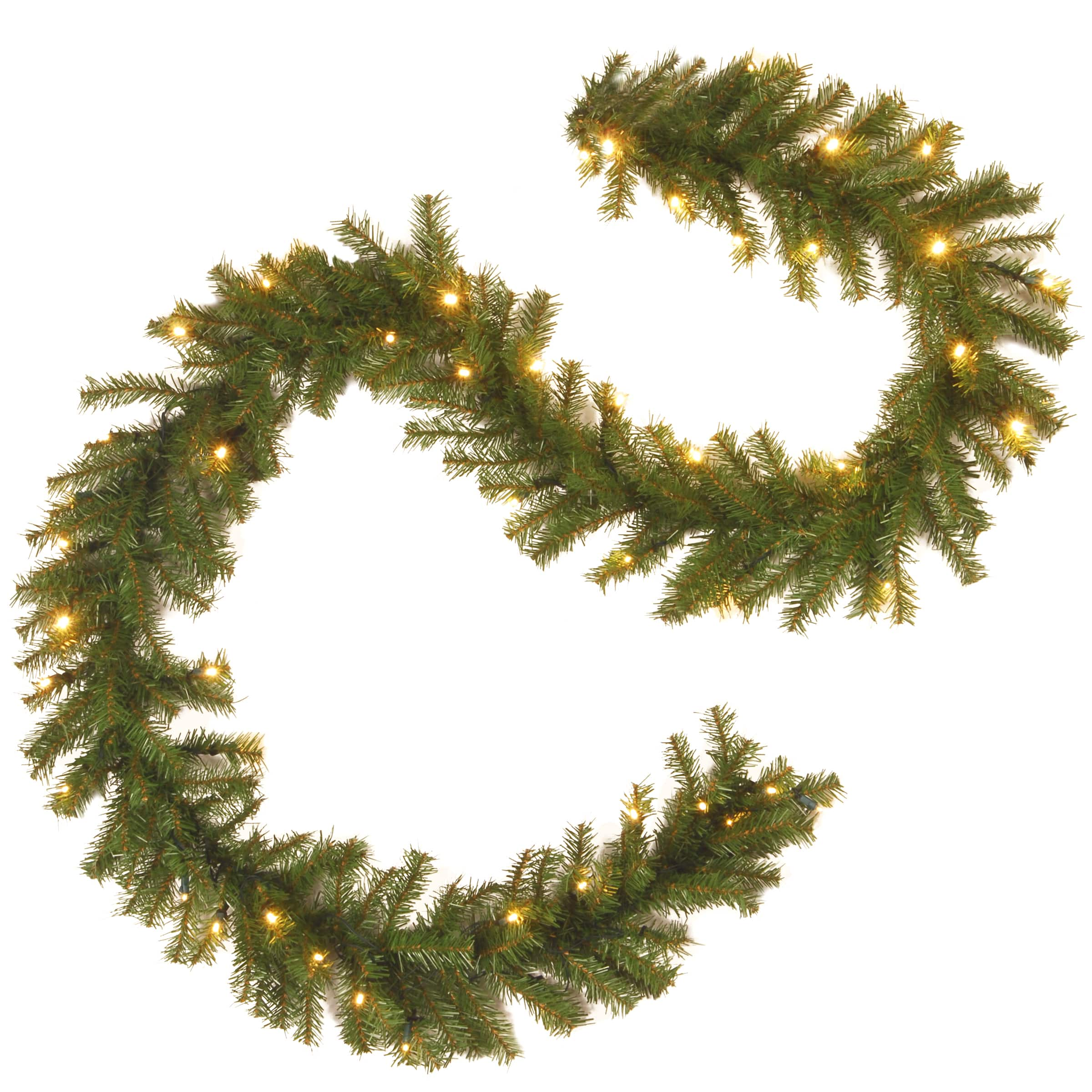 9&#x27; x 10&#x22; Pre-lit Norwood Fir Artificial Christmas Garland with 50 Battery Operated Dual LED Lights