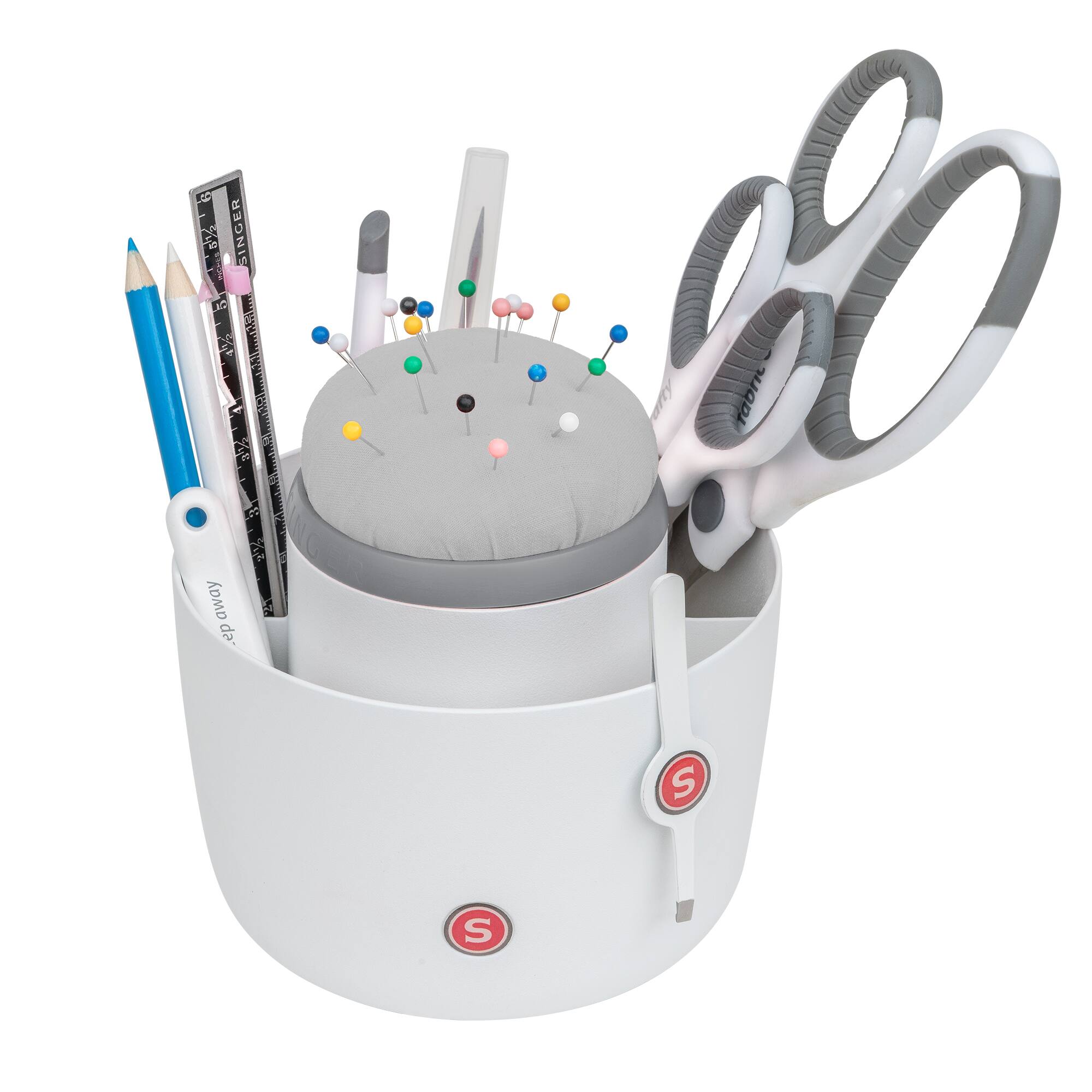 Meuble de rangement pour épingles et outils de couture de SINGER