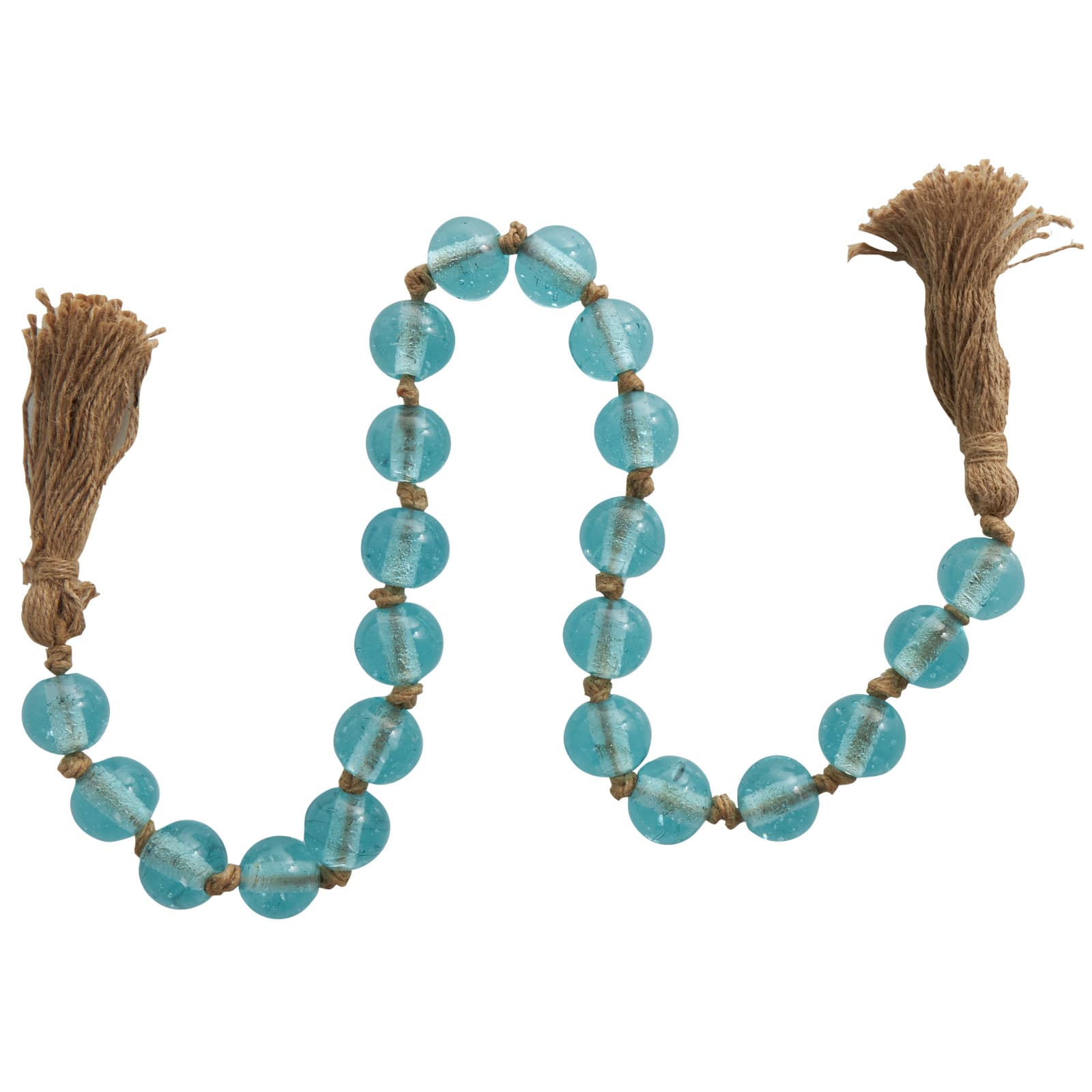 4ft. Glass Handmade Round Beaded Garland with Tassel