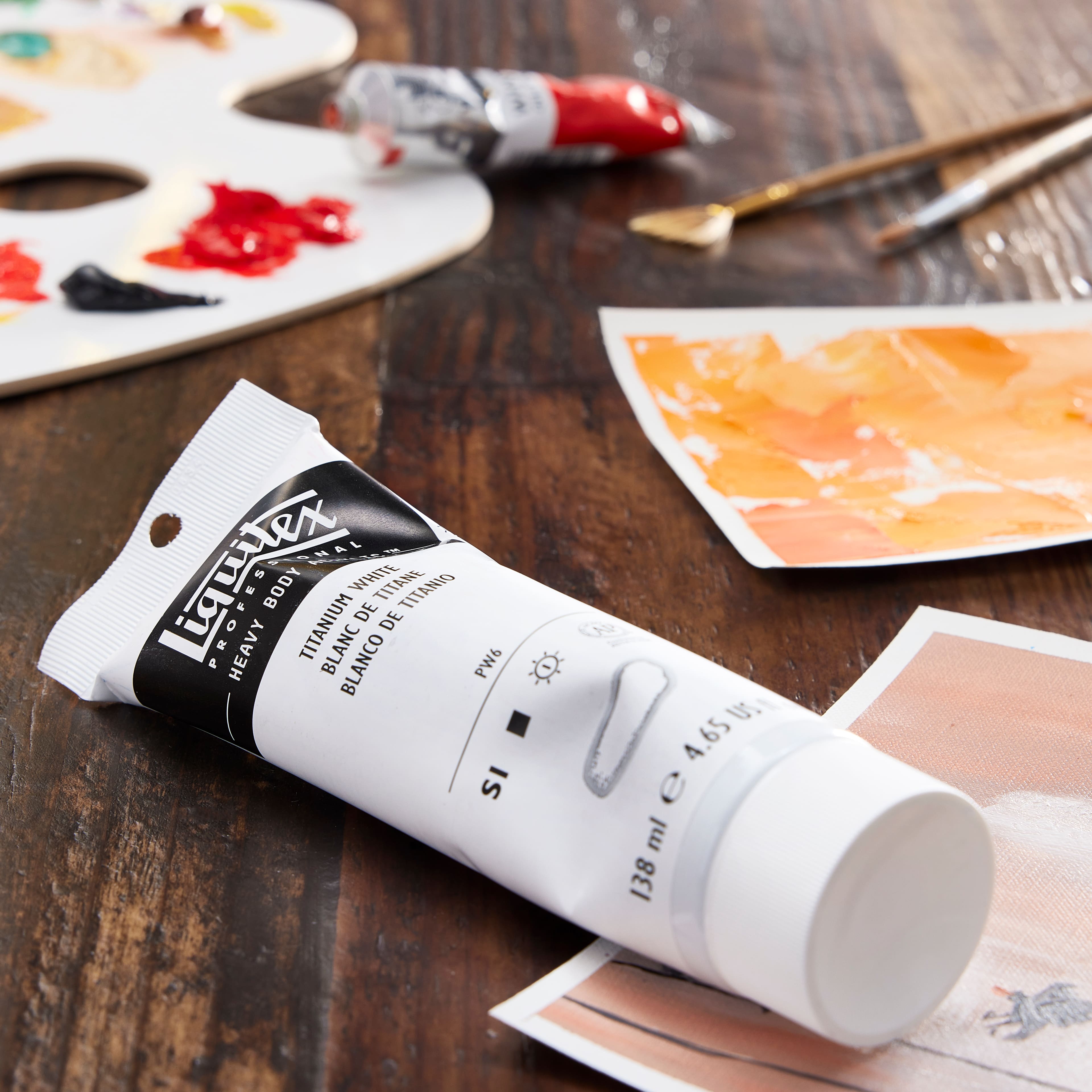 Liquitex Professional Heavy Body Acrylic Paint, 4.65-oz (138ml) Tube,  Titanium White