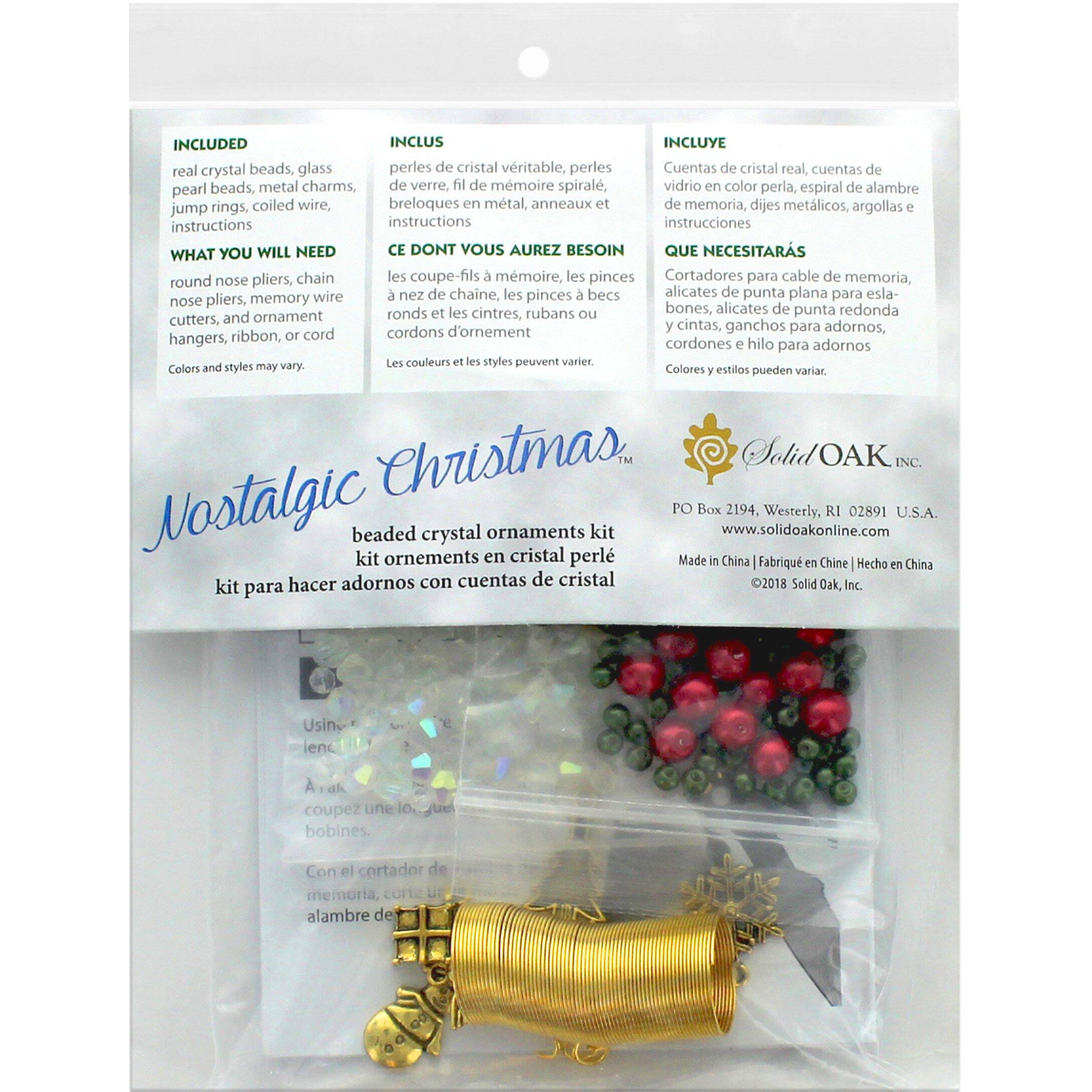 Solid Oak Nostalgic Christmas™ Red, Green & Gold Charmers Beaded