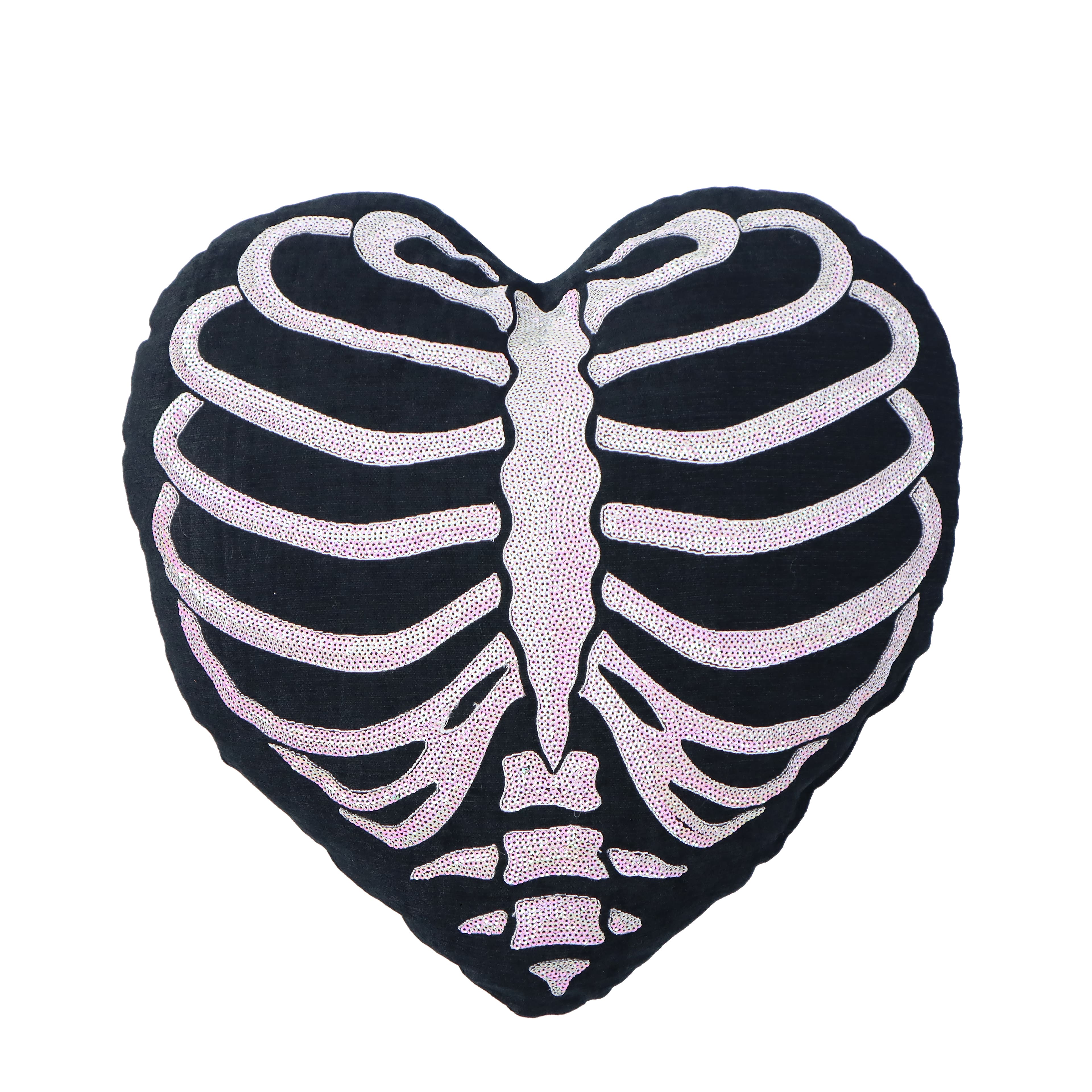 15" x 16" Skeleton Rib Cage Heart Throw Pillow by Ashland®