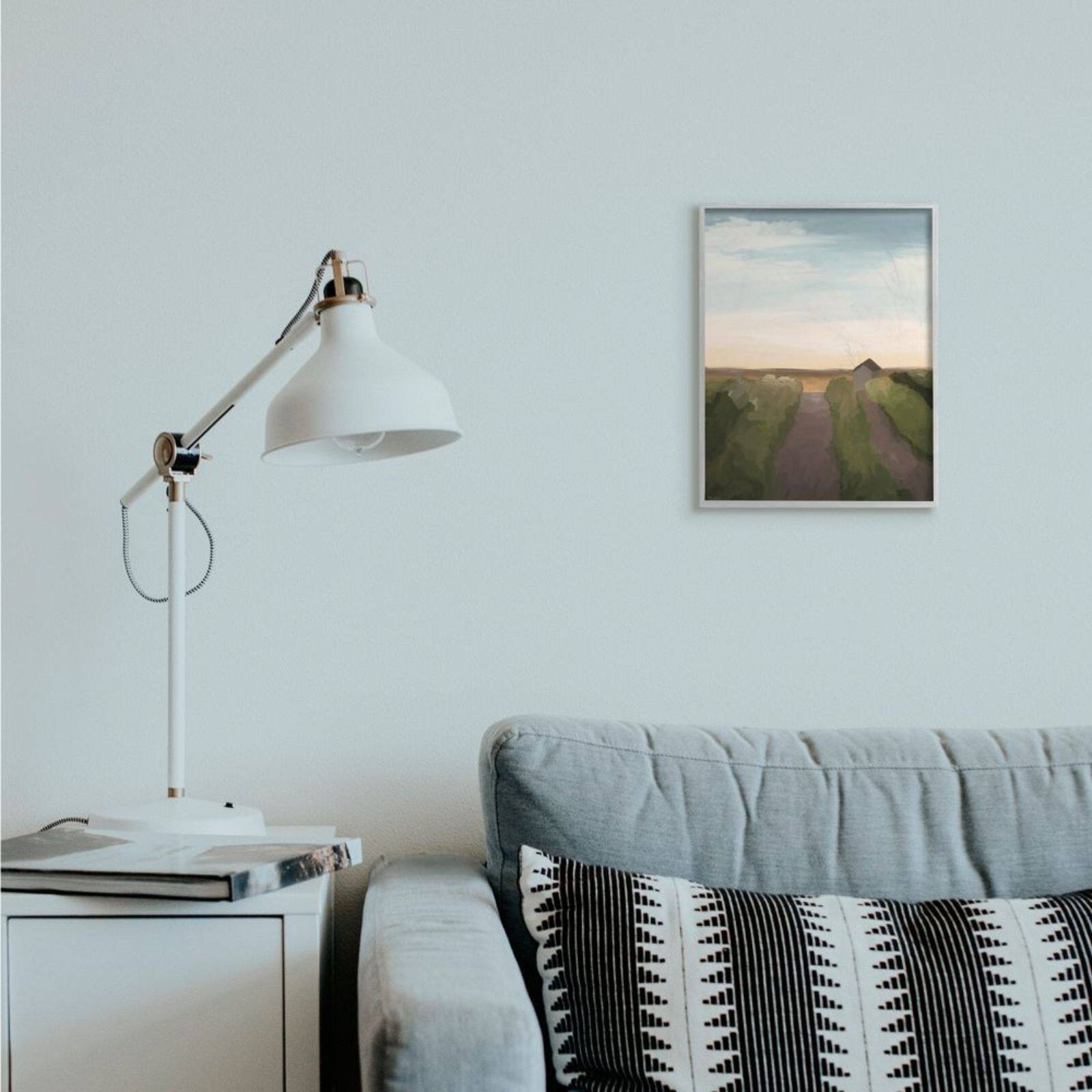 Stupell Industries Vineyard Landscape Wall Art in Gray Frame