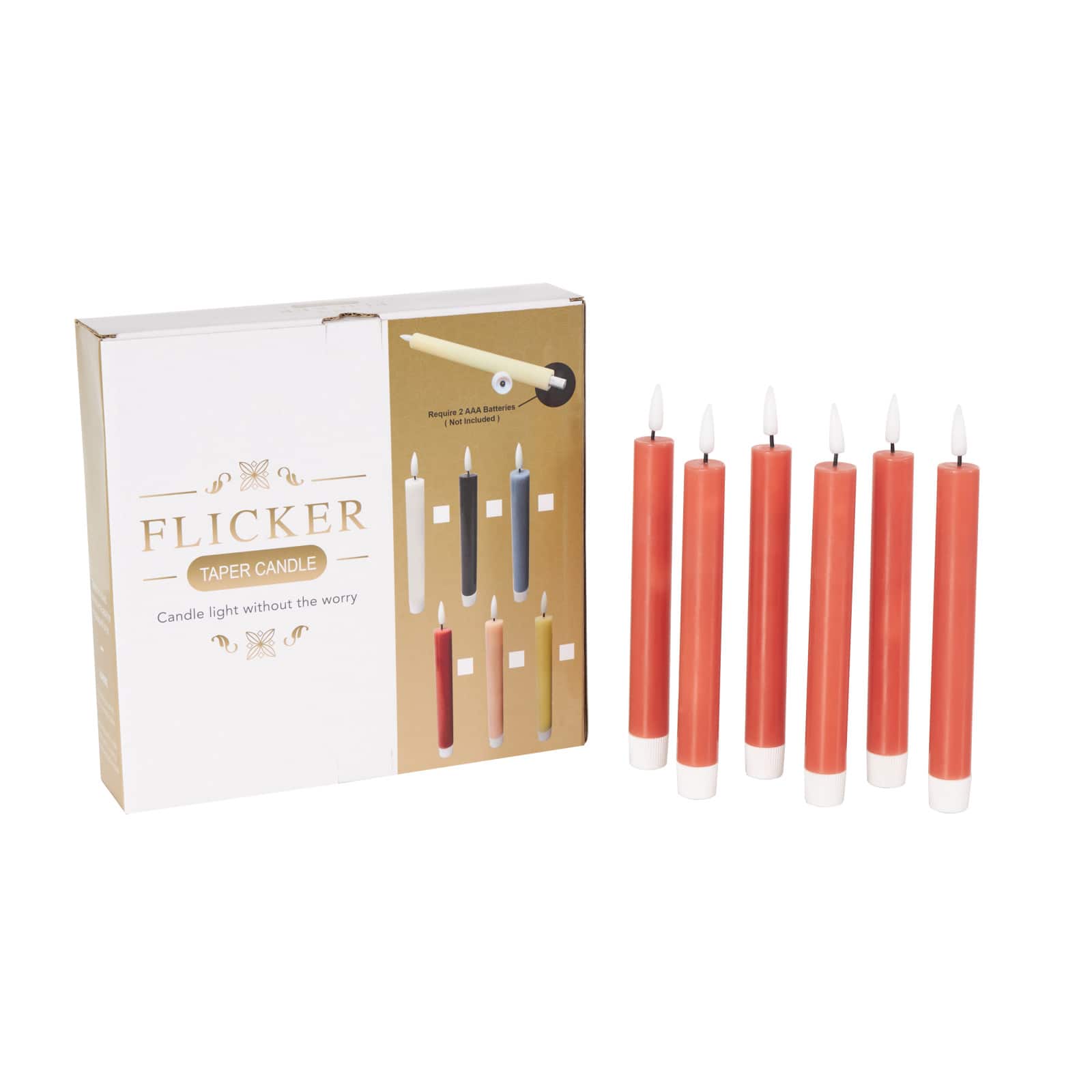 8" Flameless Wax Candles with Remote Control, 6ct.